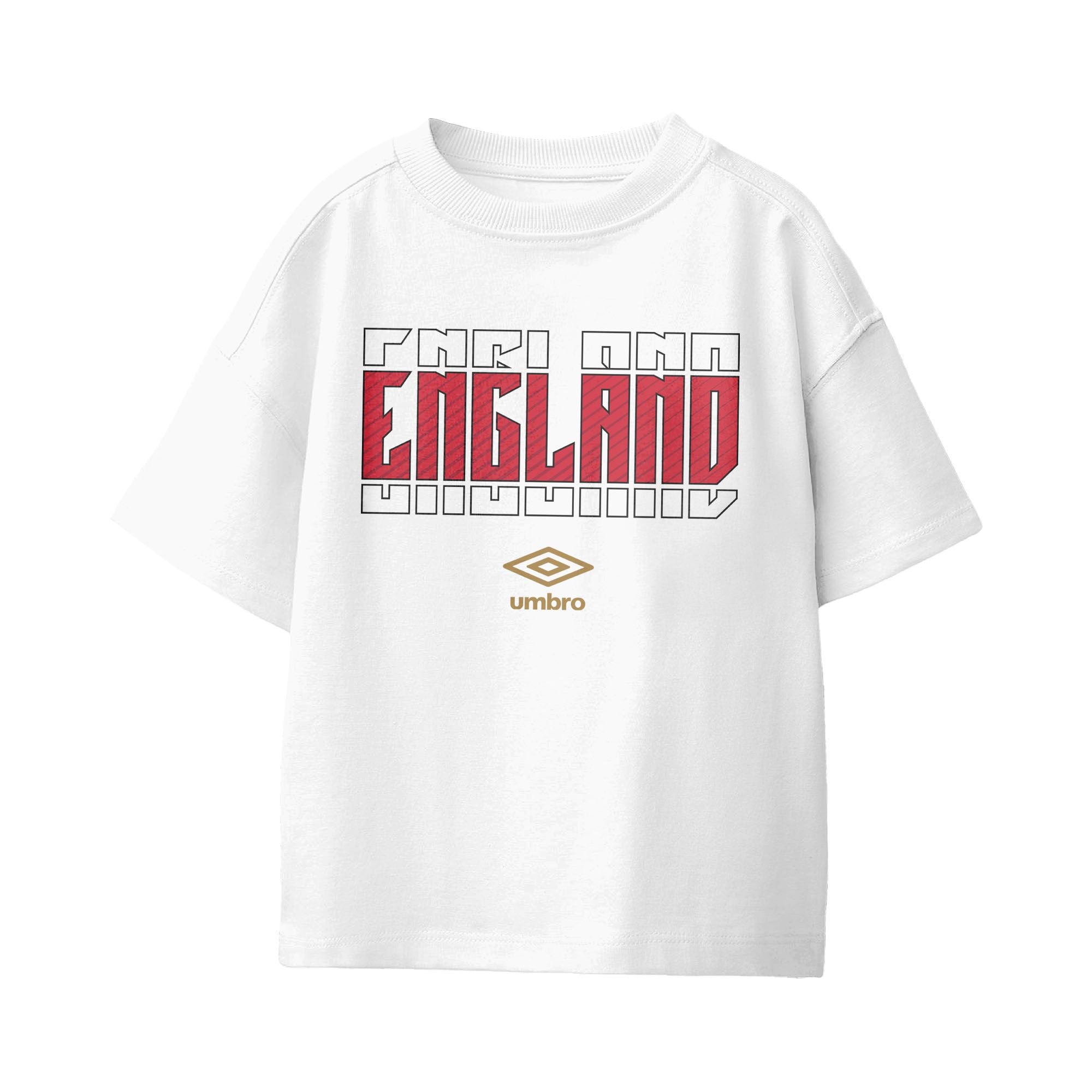 Umbro England Stacked Soccer T-Shirt White