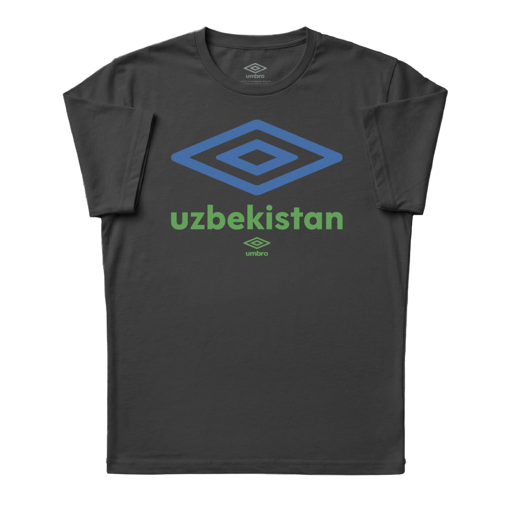 Umbro Adult Unisex Uzbekistan Diamond Logo T-Shirt Black