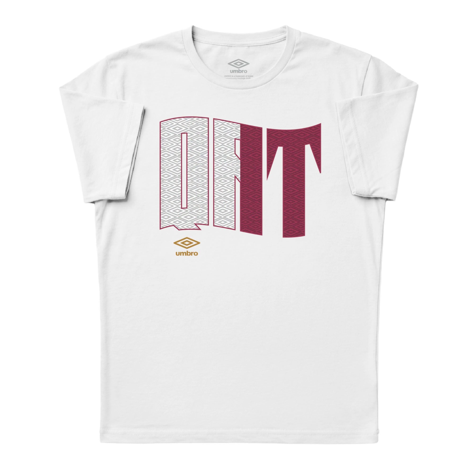 Umbro Adult Unisex Qatar Wavy Logo T-Shirt White
