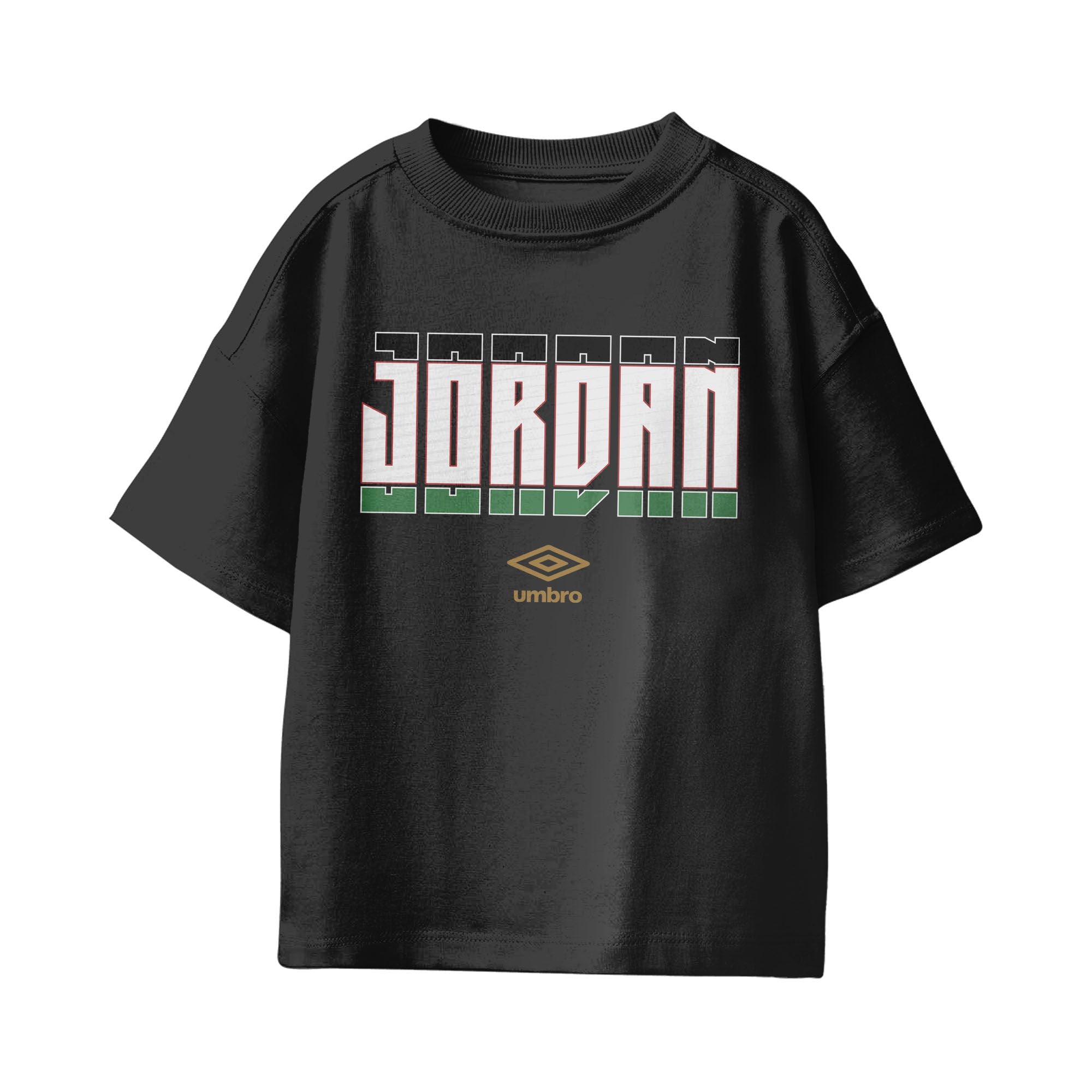 Umbro Kids Unisex Jordan Stacked Soccer T-Shirt Black