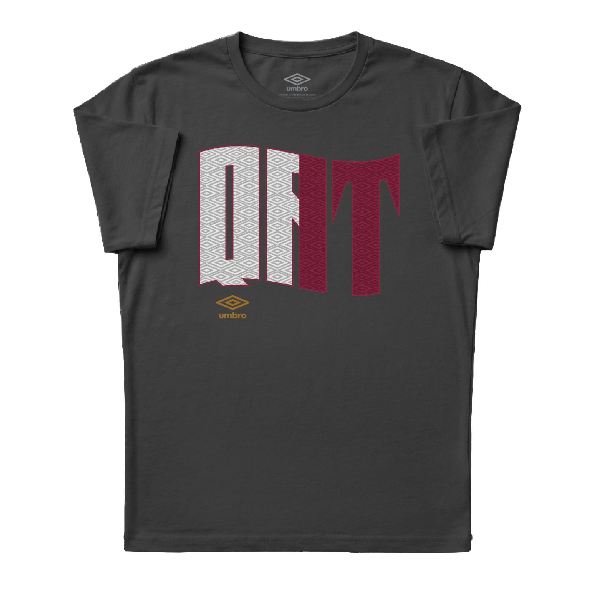 Umbro Adult Unisex Qatar Wavy Logo T-Shirt Black