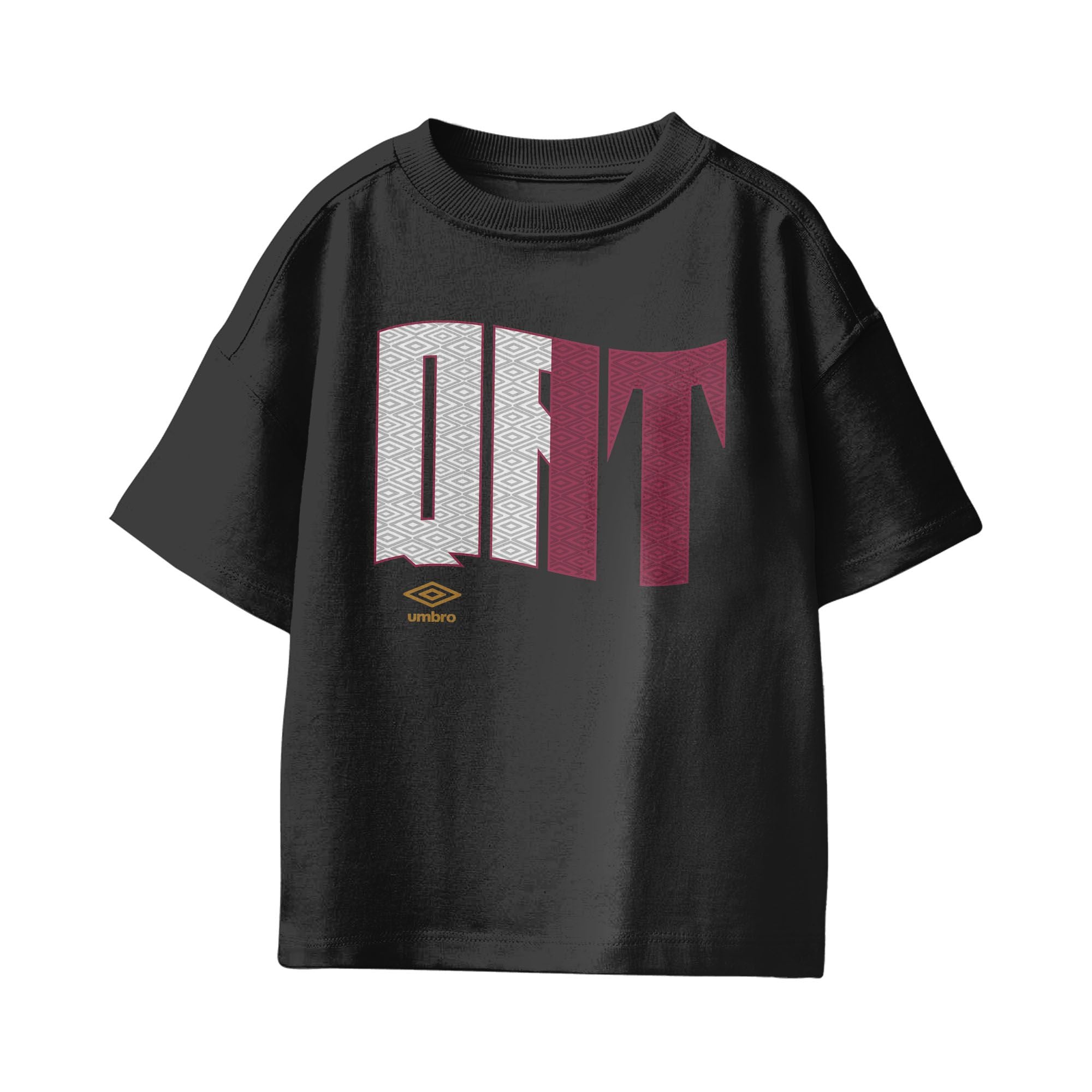 Umbro Kids Qatar Wavy Logo T-Shirt Black