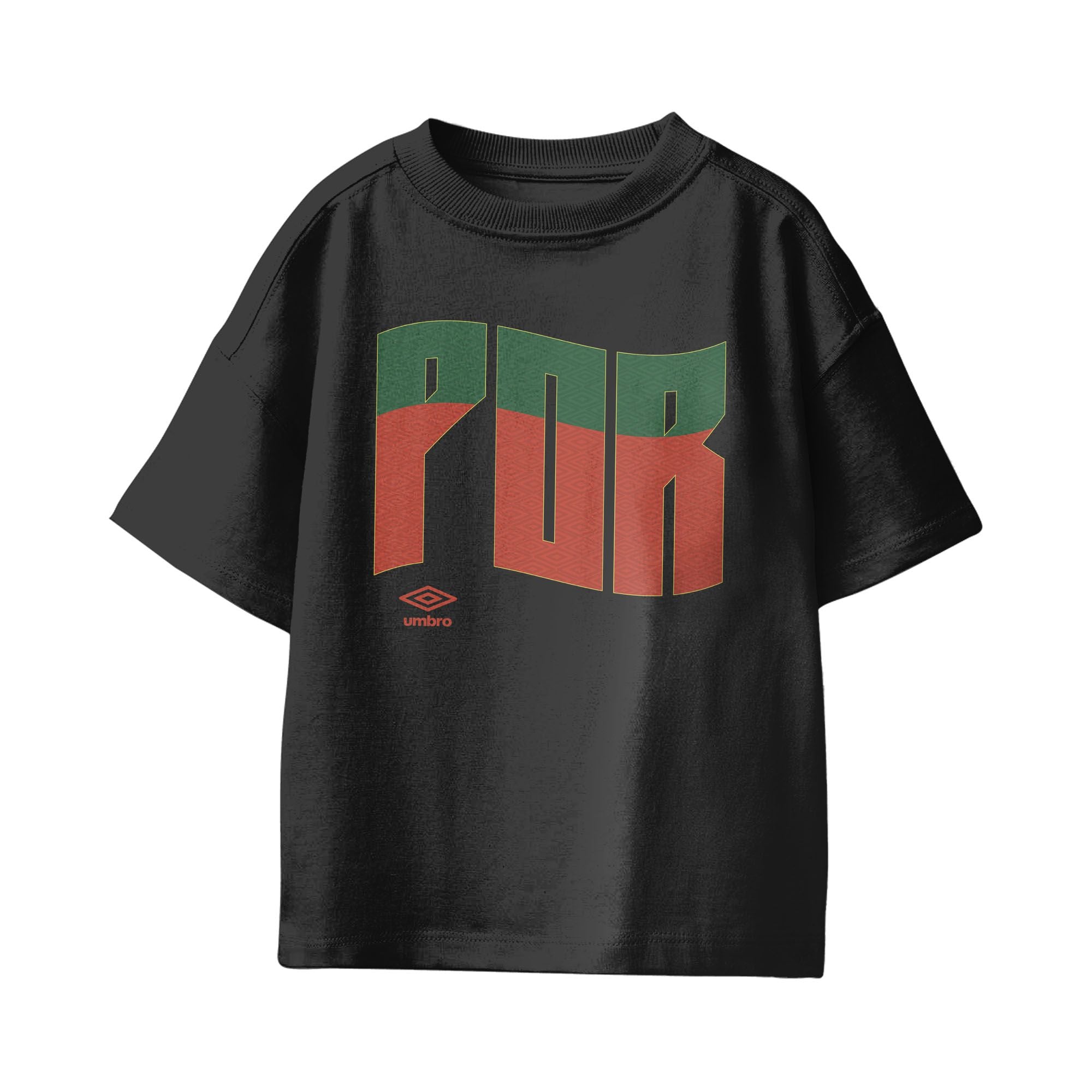 Umbro Kids Unisex Portugal Wavy Logo T-Shirt Black