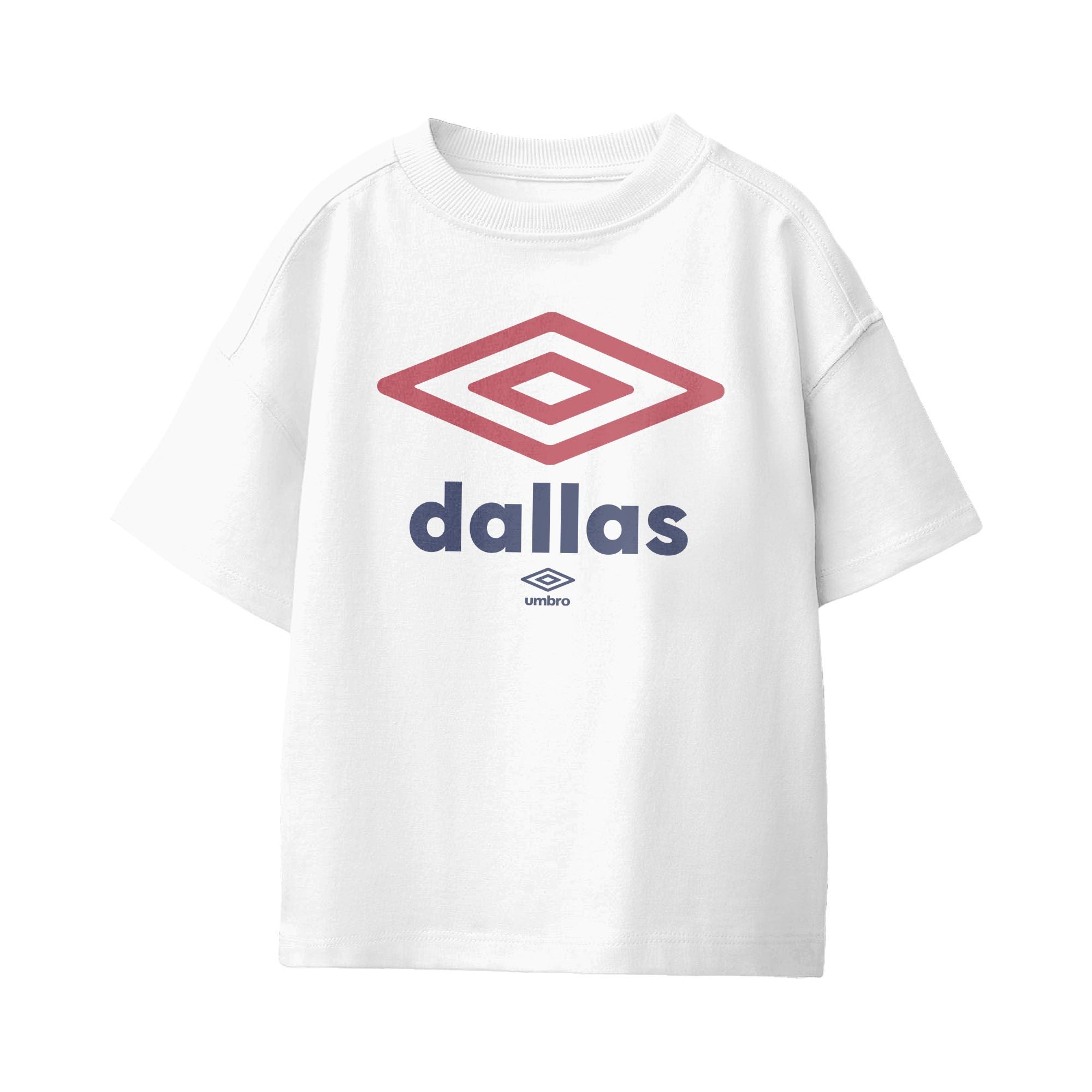 Umbro Kids Unisex Dallas City Diamond Logo T-Shirt White