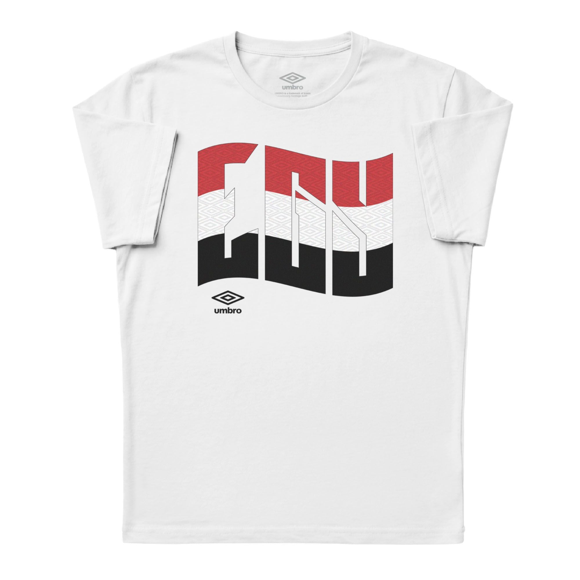 Umbro Adult Unisex Egypt Wavy Logo T-Shirt White
