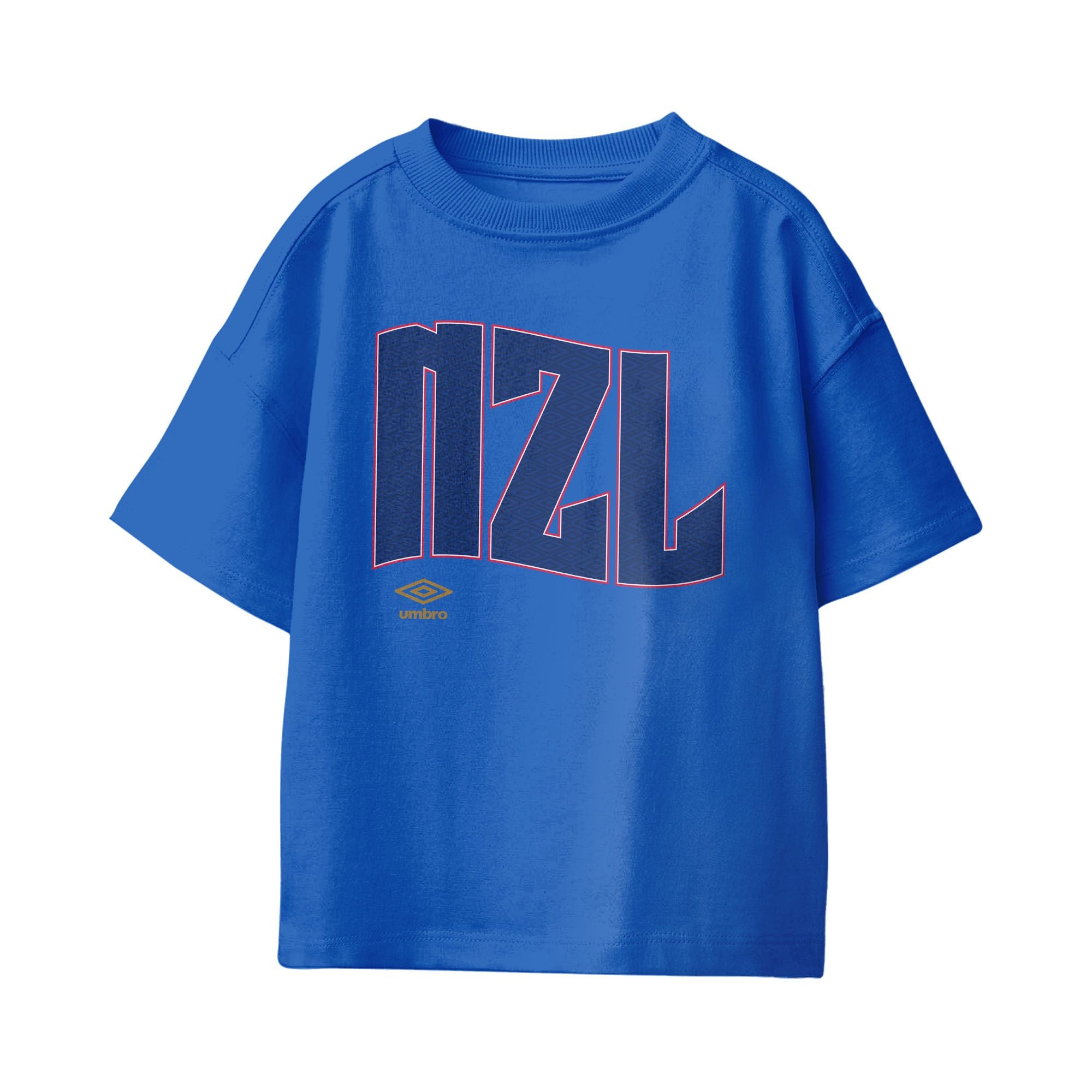 Umbro Kids Unisex New Zealand Wavy Logo T-Shirt Royal