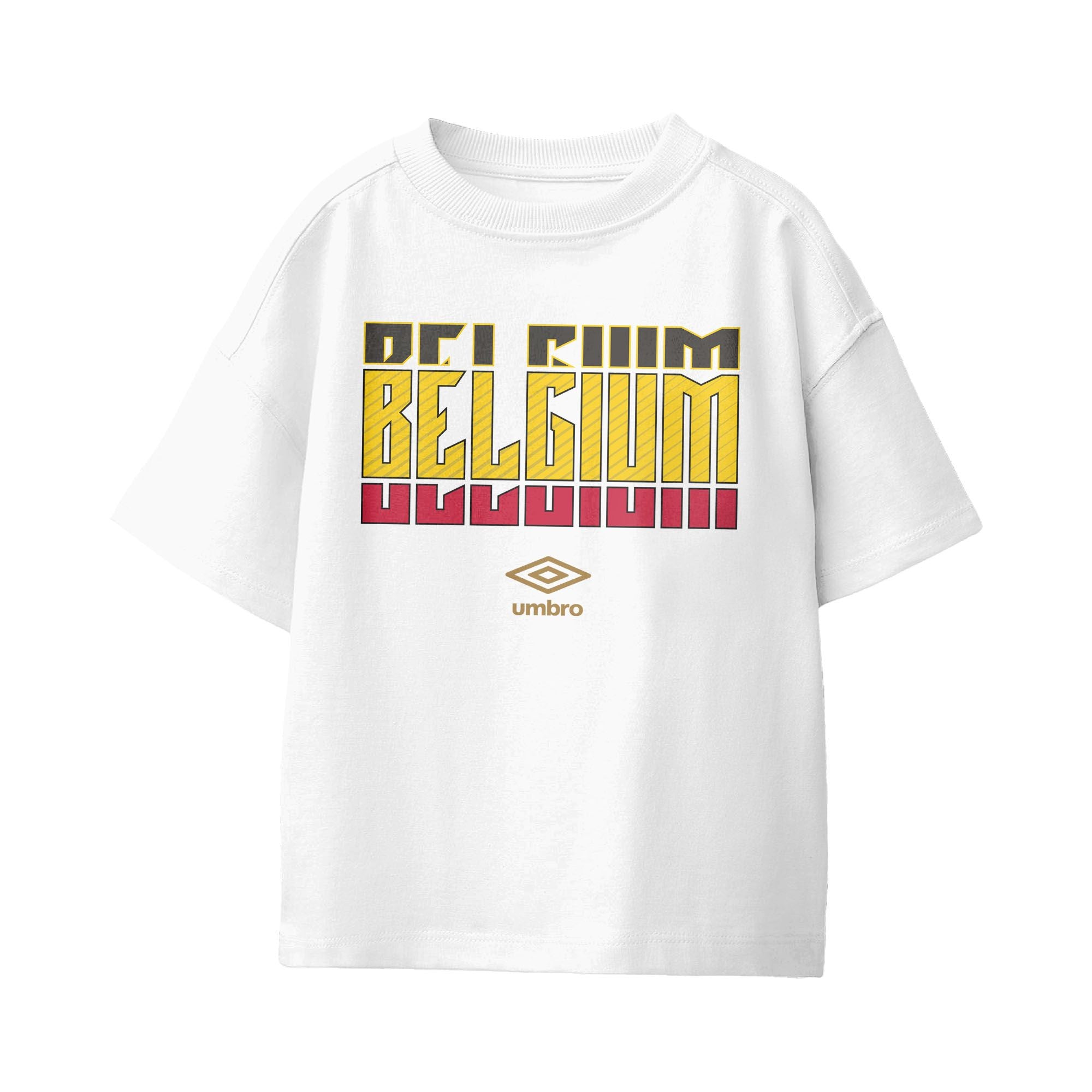 Umbro Kids Unisex Belgium Stacked Soccer T-Shirt White