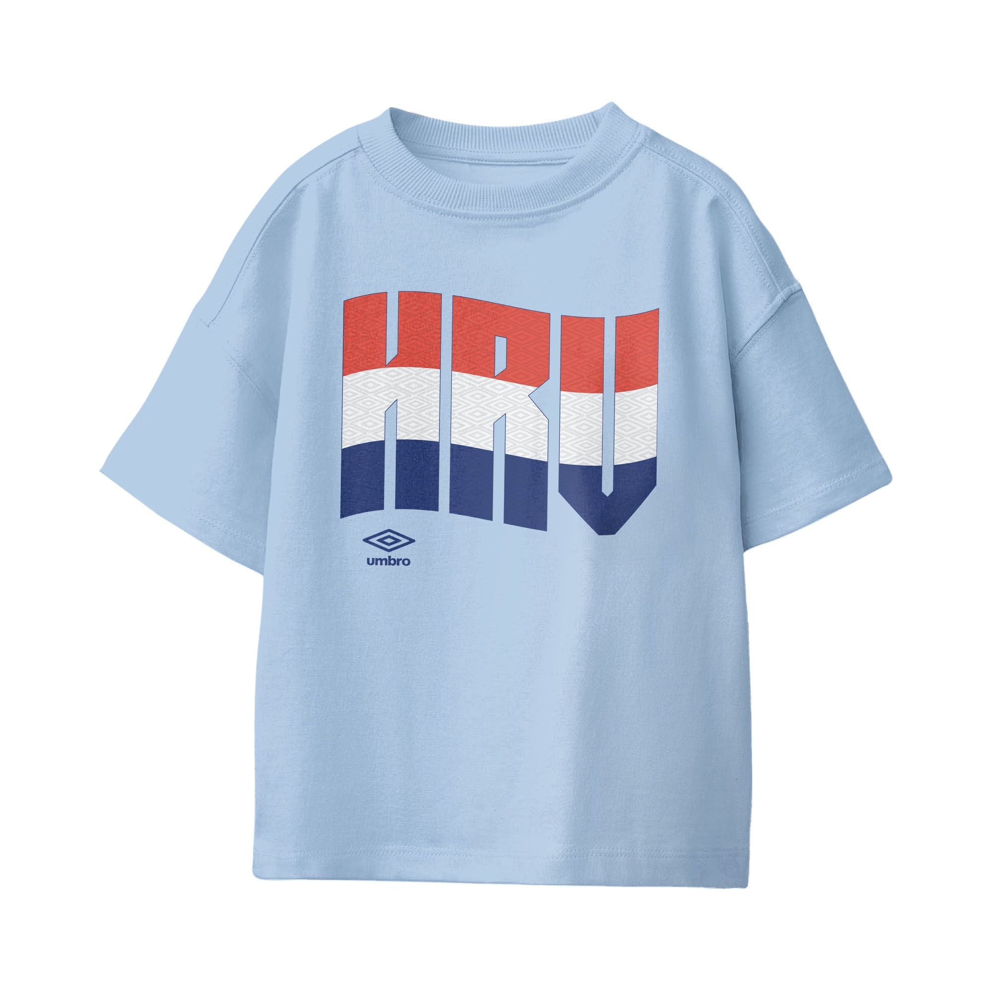 Umbro Kids Unisex Croatia Wavy Logo T-Shirt Light Blue