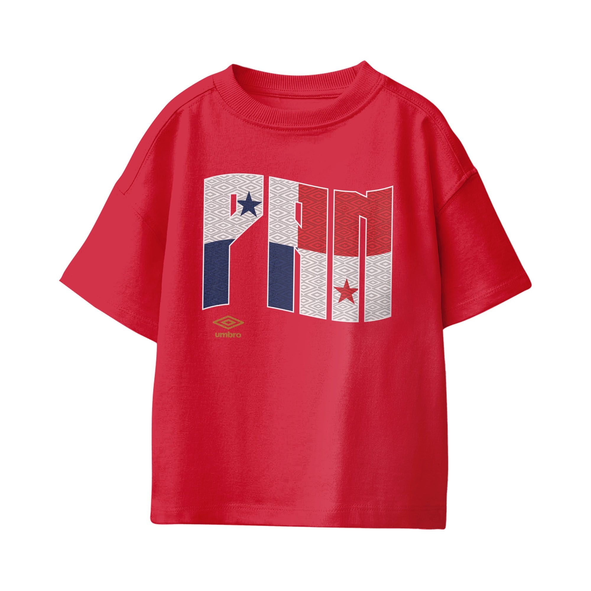 Umbro Kids Unisex Panama Wavy Logo T-Shirt Red