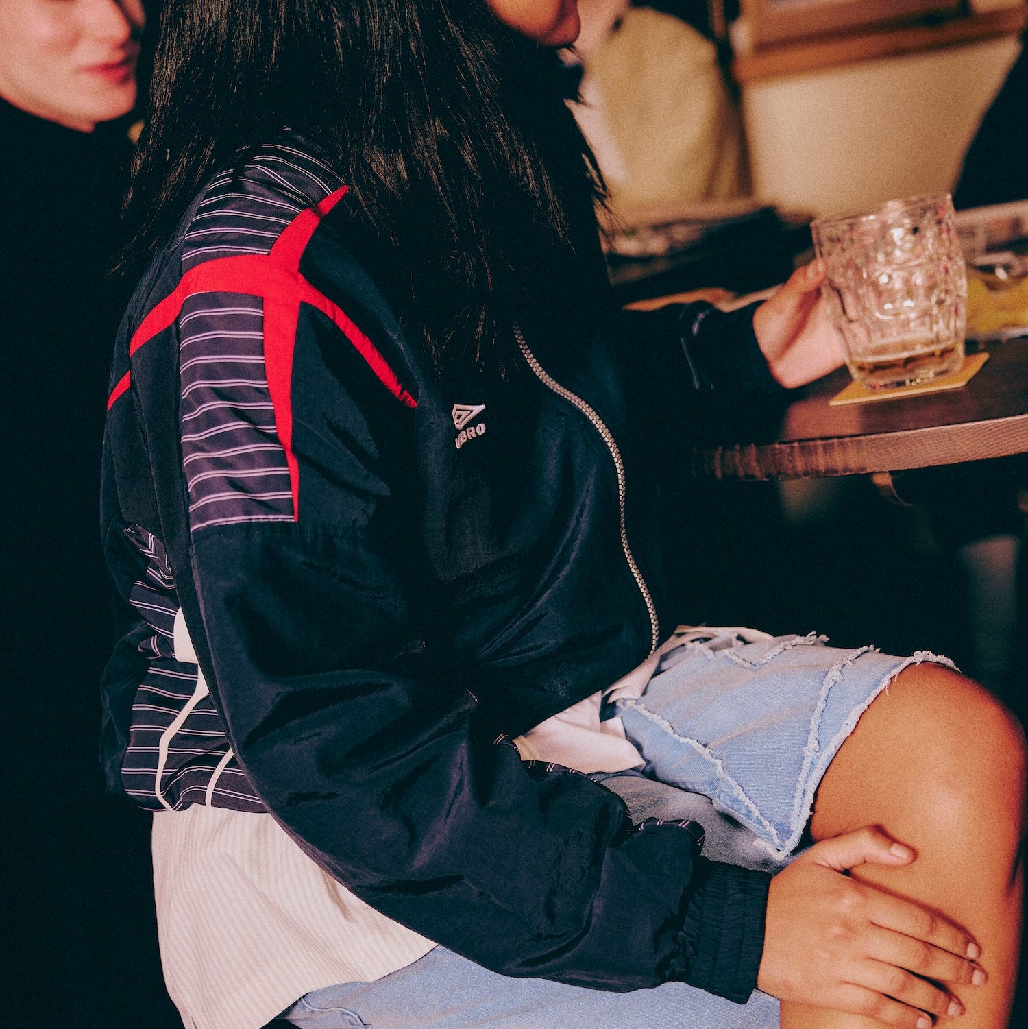 Relaxed-fit navy blue track jacket with dropped sleeves - Shop unisex nylon track jackets by Umbro