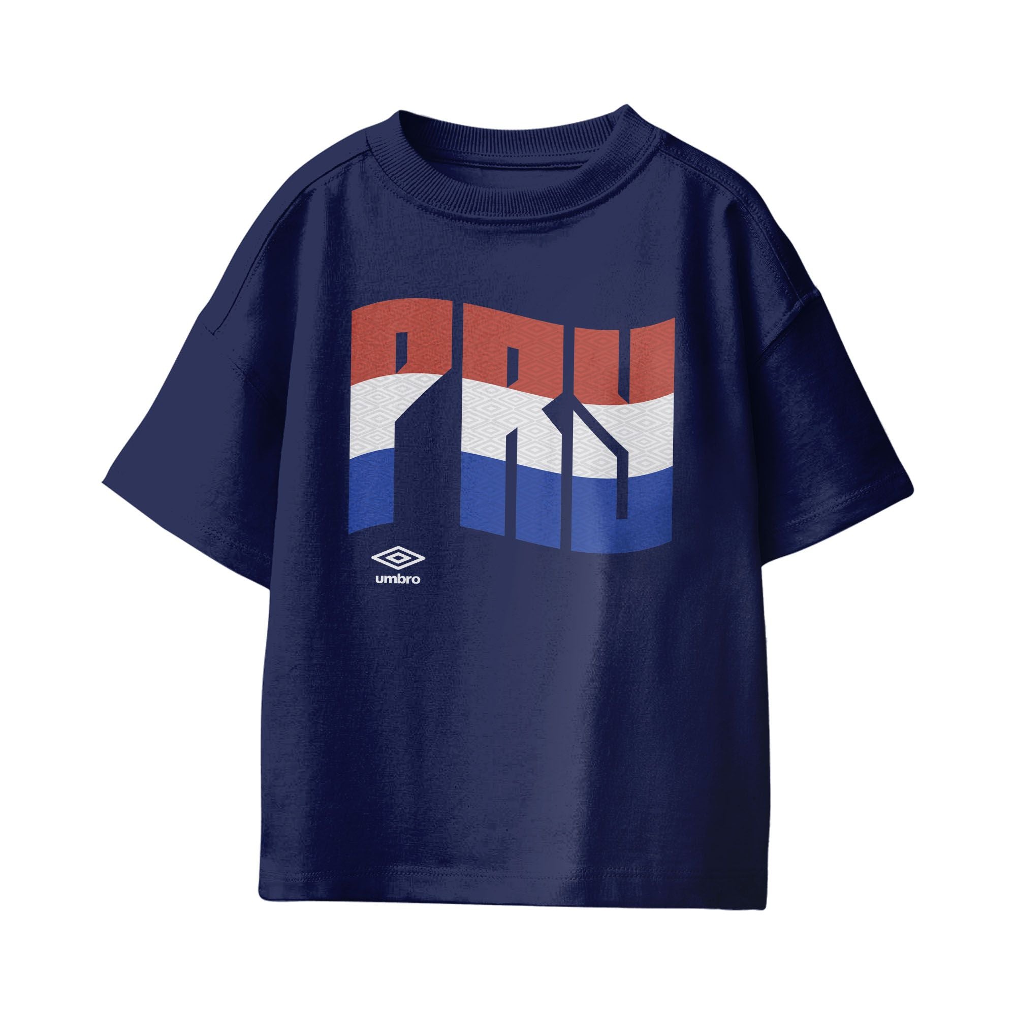 Umbro Kids Unisex Paraguay Wavy Logo T-Shirt Navy