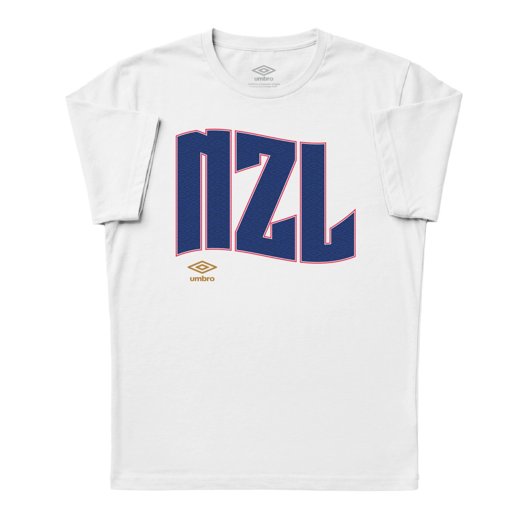 Umbro Adult Unisex New Zealand Wavy Logo T-Shirt White