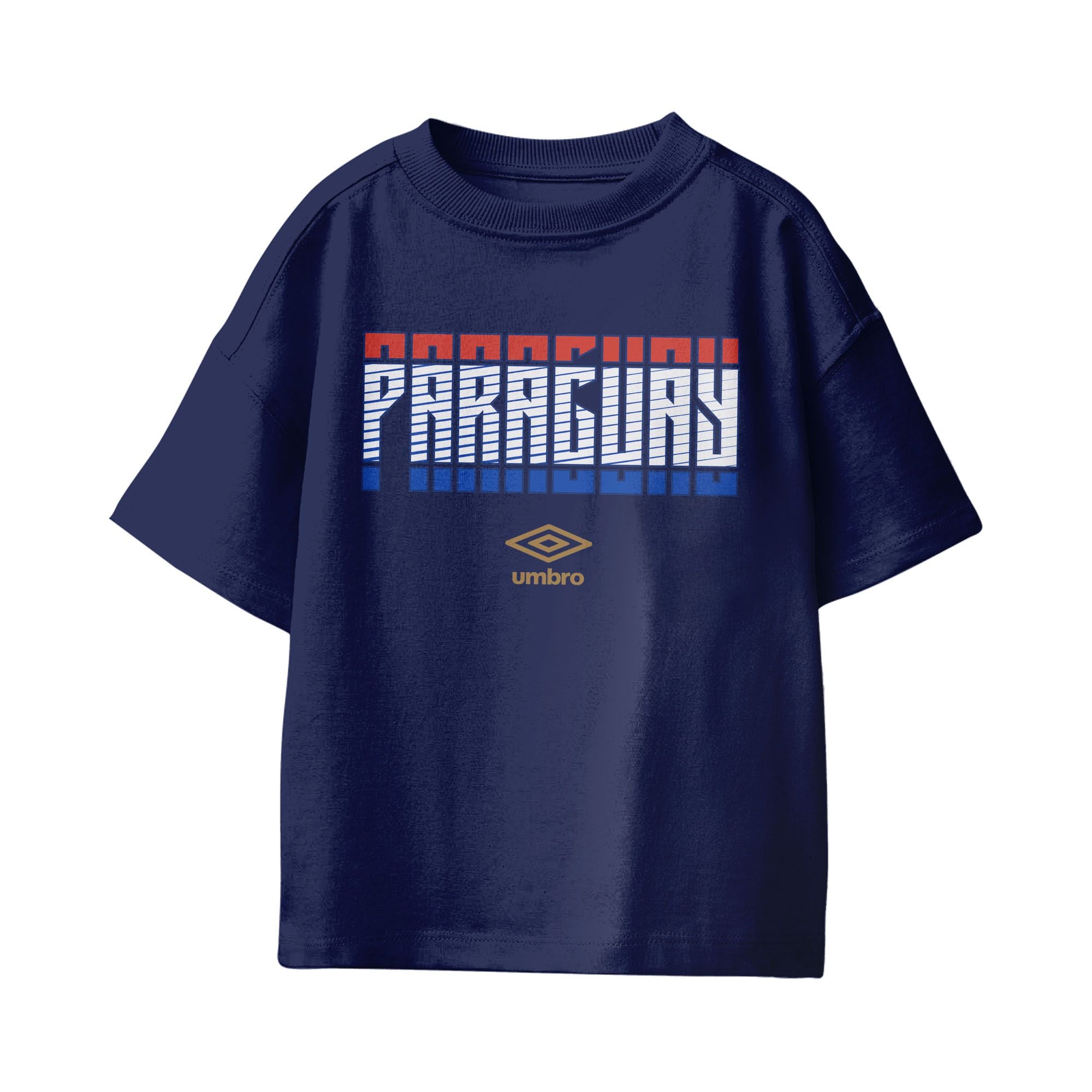 Umbro Paraguay Stacked Soccer T-Shirt Navy
