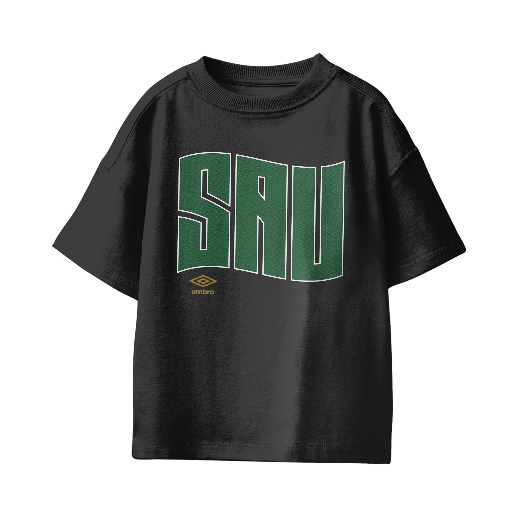 Umbro Kids Unisex Saudi Arabia Wavy Logo T-Shirt Black