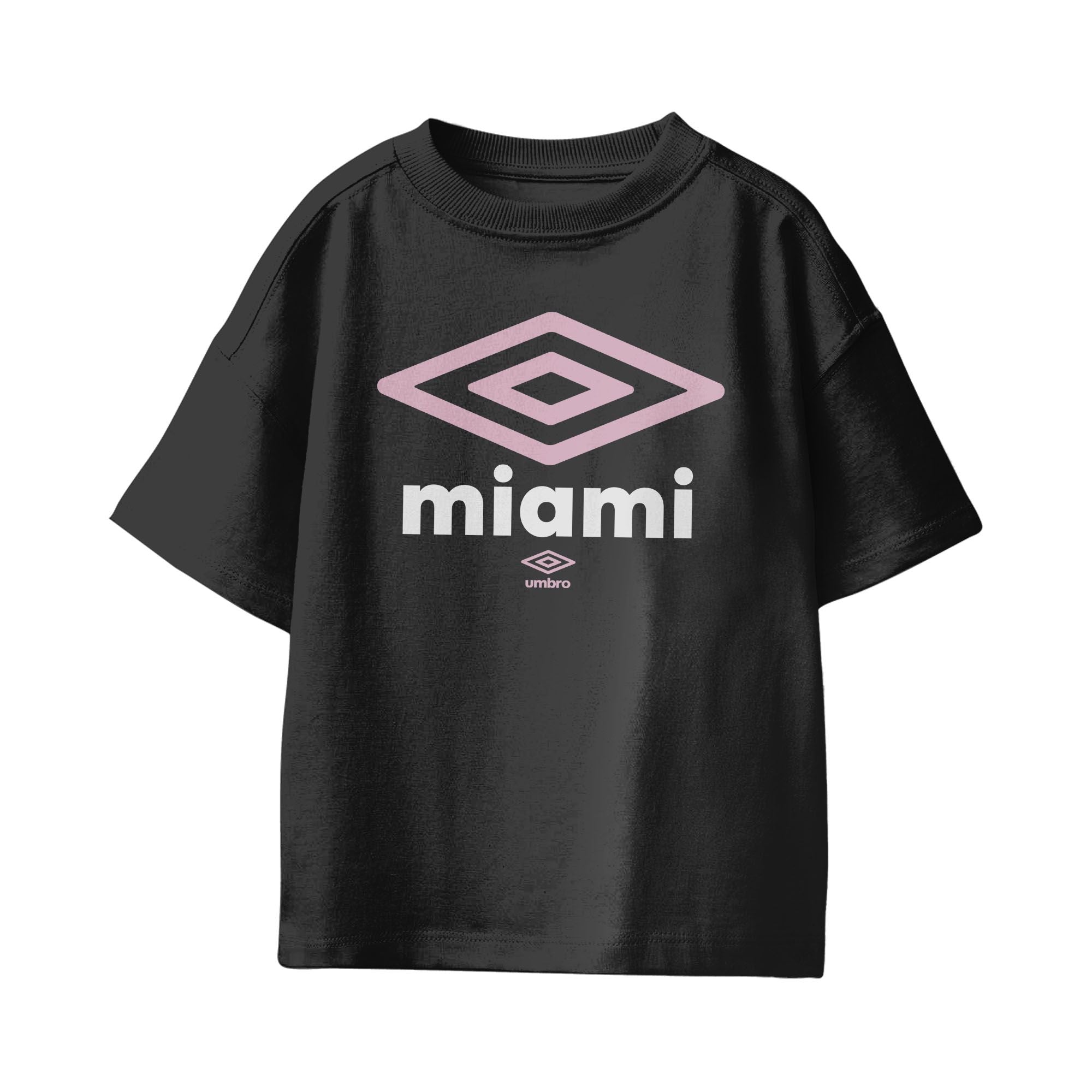 Umbro Kids Unisex Miami City Diamond Logo T-Shirt Black
