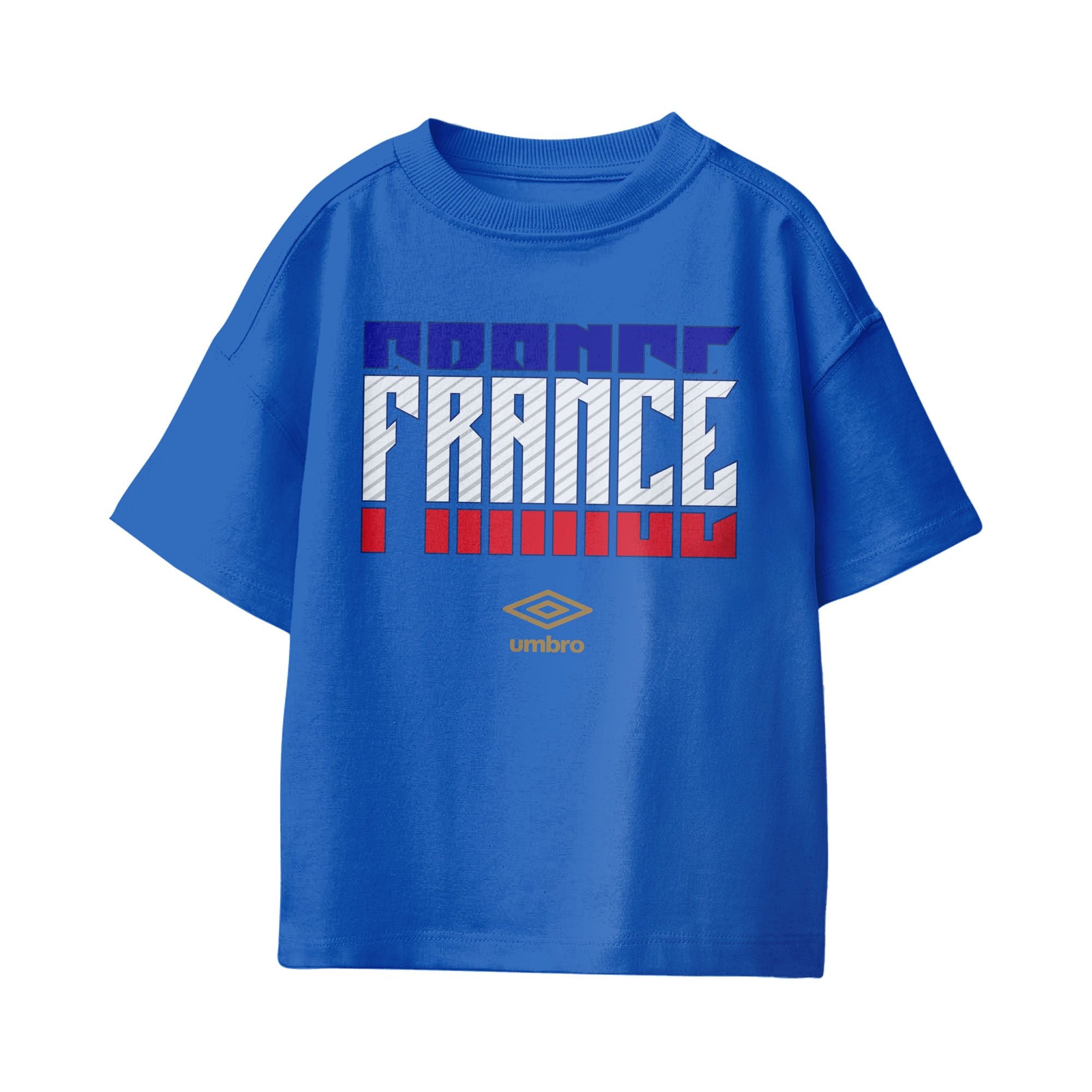 Umbro Kids Unisex France Stacked Soccer T-Shirt Royal