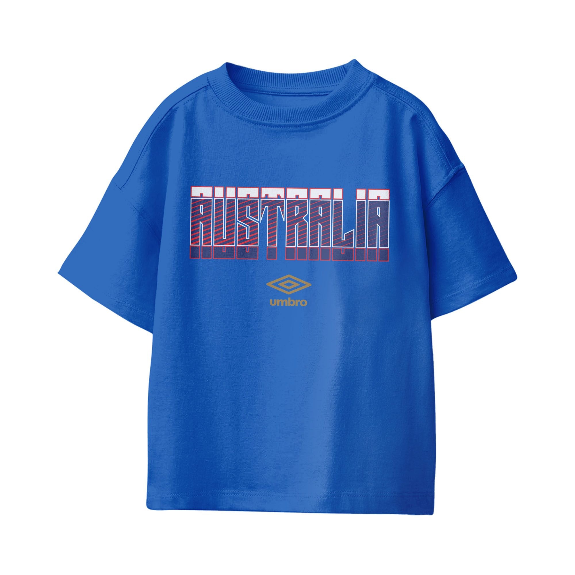 Umbro Kids Unisex Australia Stacked Soccer T-Shirt Royal