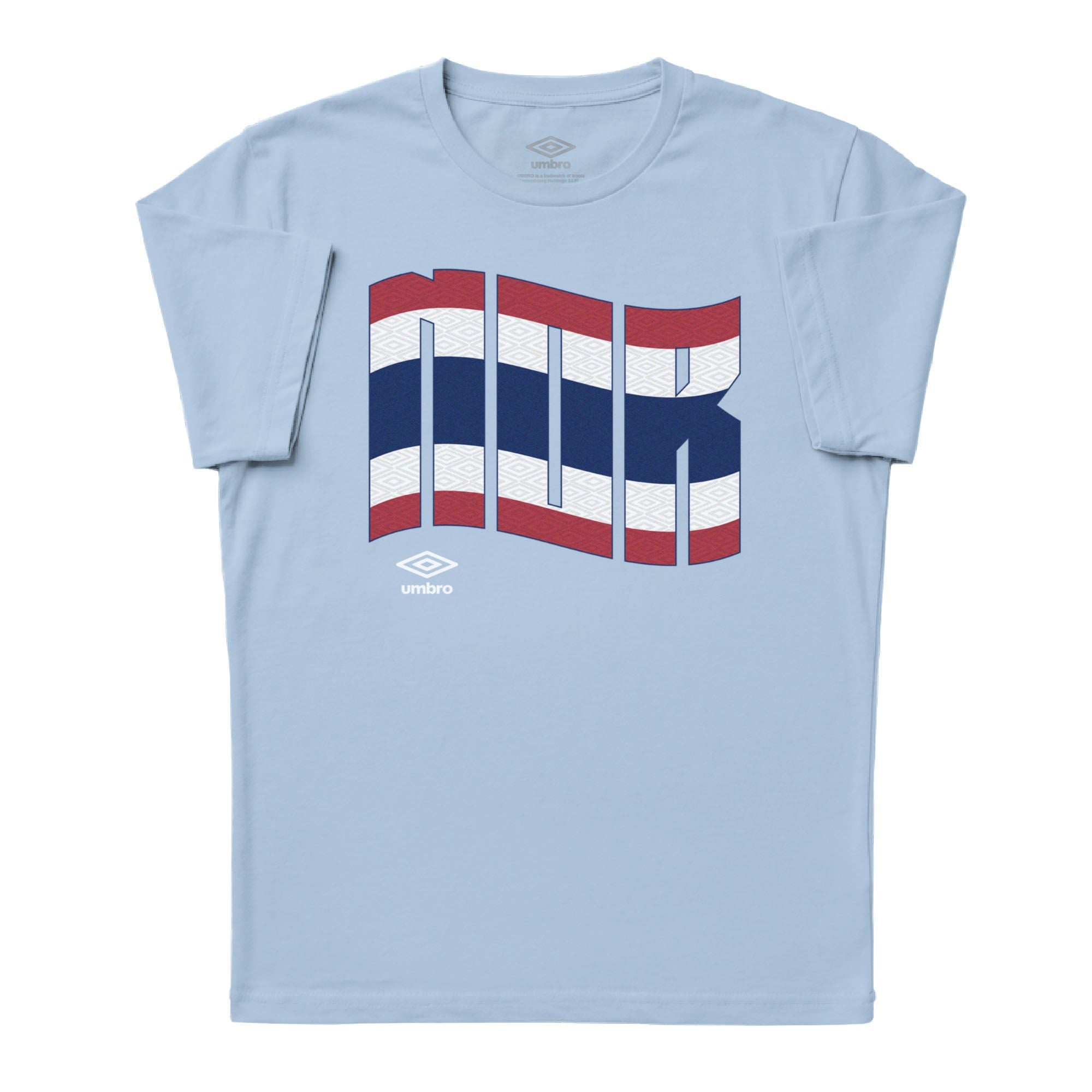 Umbro Adult Unisex Norway Wavy Logo T-Shirt Light Blue