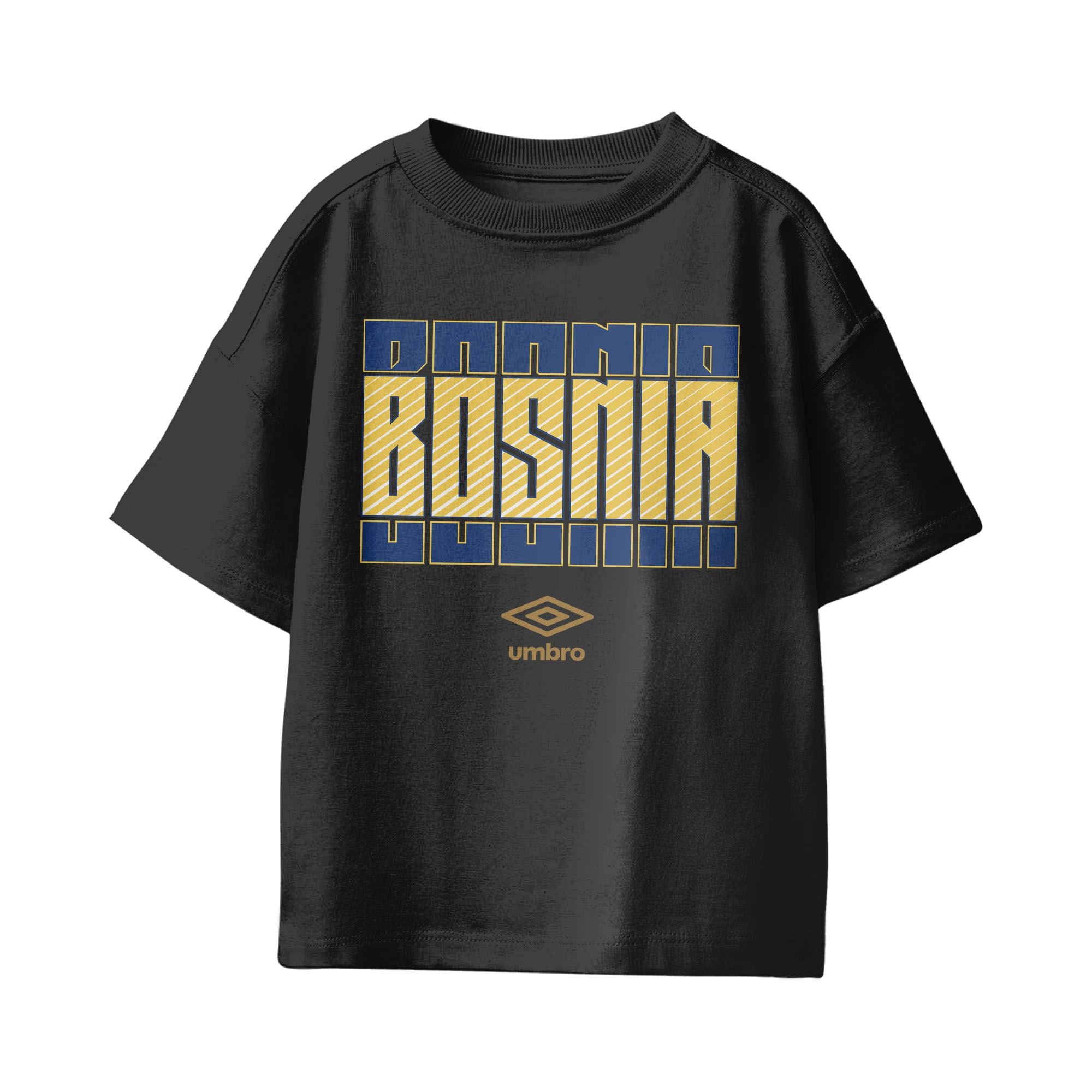 Umbro Bosnia and Herzegovina Stacked Soccer T-Shirt Black
