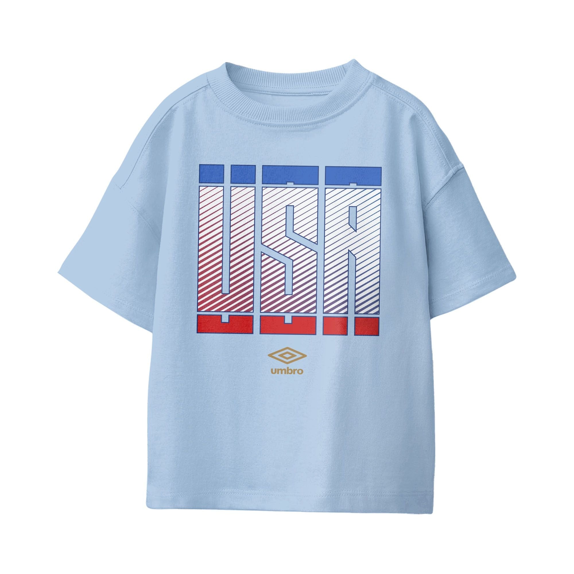 Umbro USA Stacked Soccer T-Shirt Light Blue