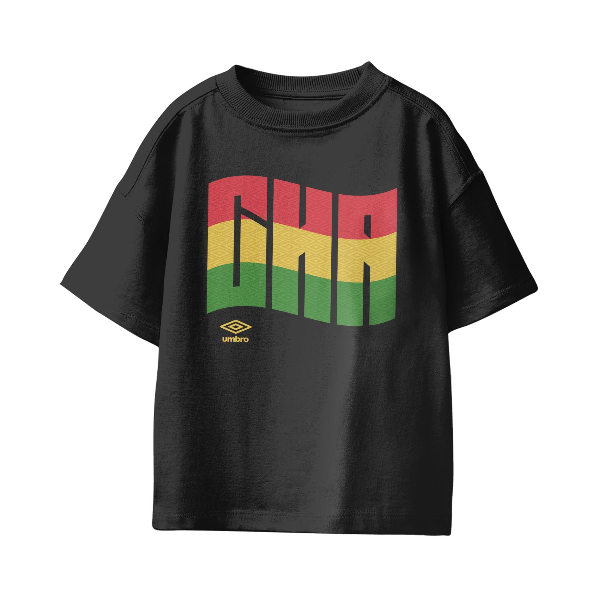Umbro Kids Ghana Wavy Logo T-Shirt Black