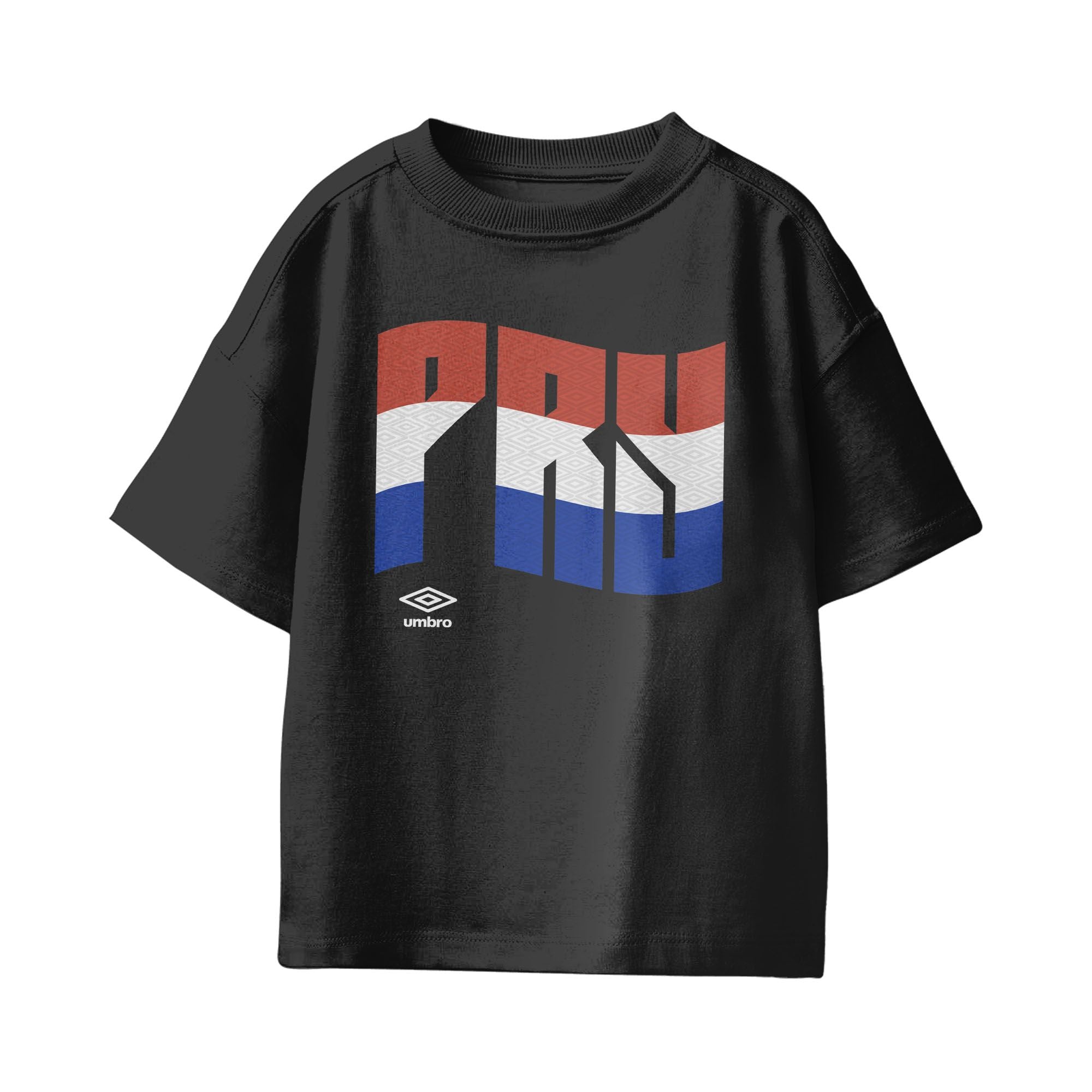 Umbro Kids Unisex Paraguay Wavy Logo T-Shirt Black