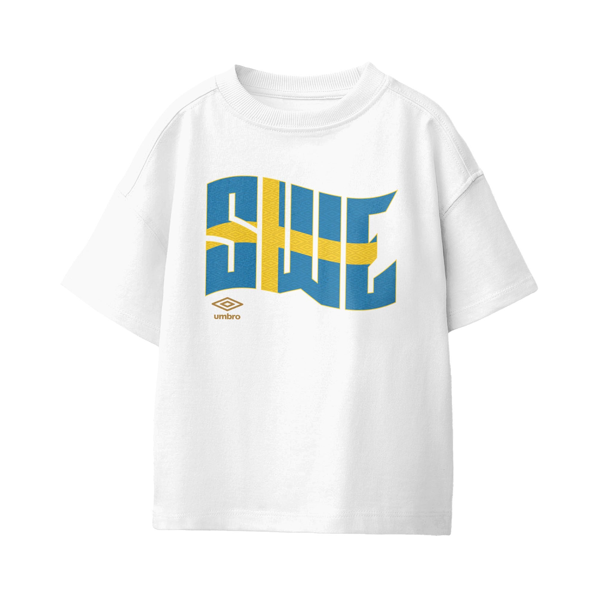 Umbro Kids Unisex Sweden Wavy Logo T-Shirt White