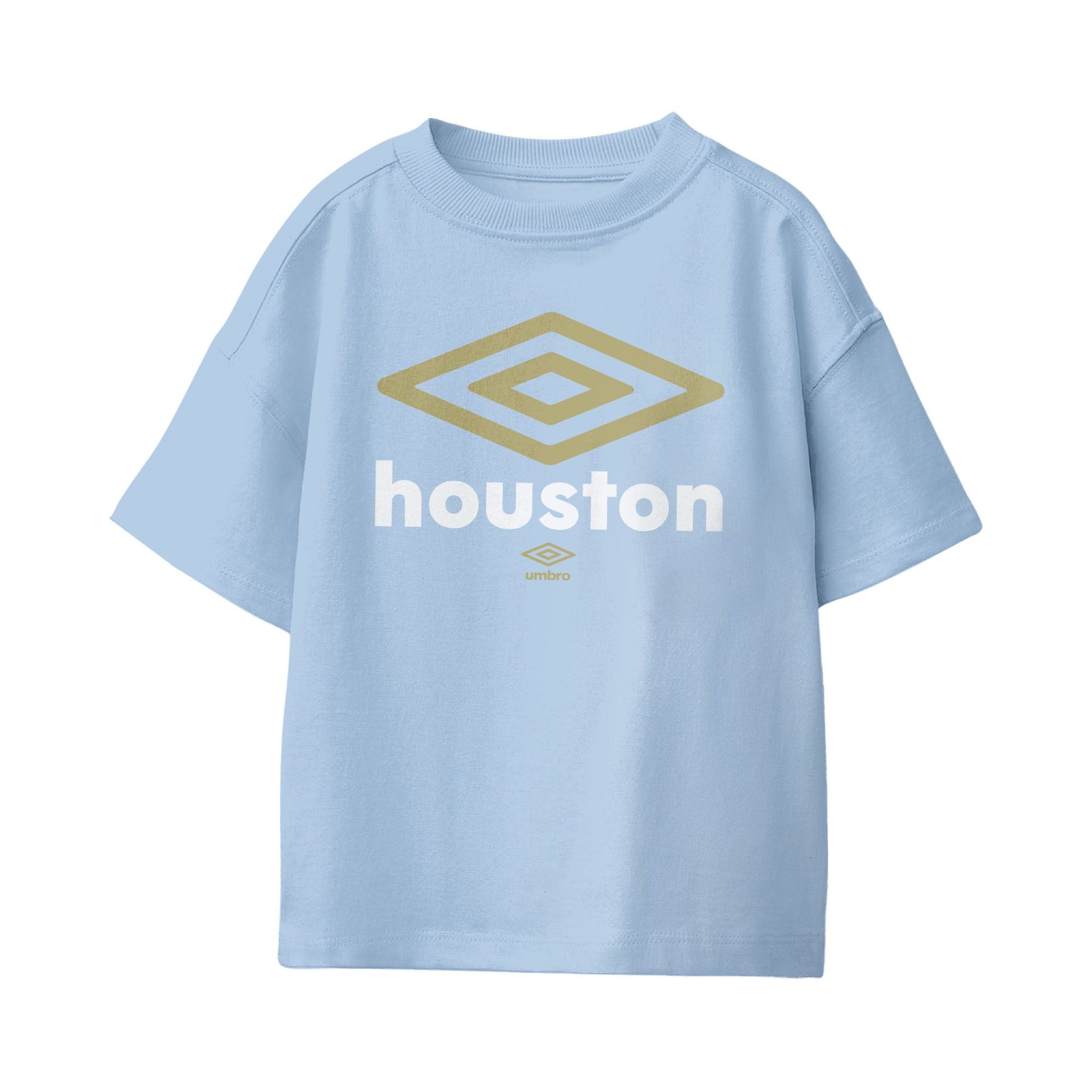 Umbro Kids Unisex Houston City Diamond Logo T-Shirt Light Blue
