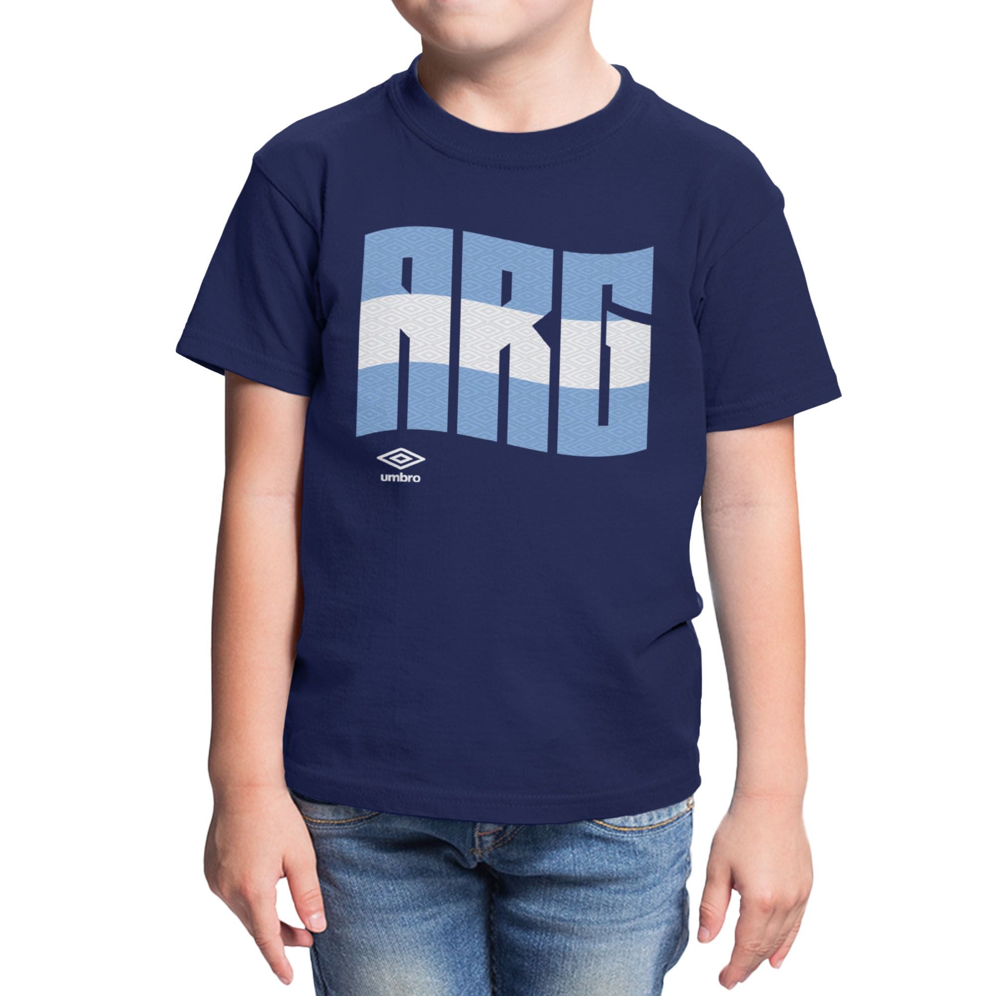 Umbro Kids Argentina Wavy Logo T-Shirt