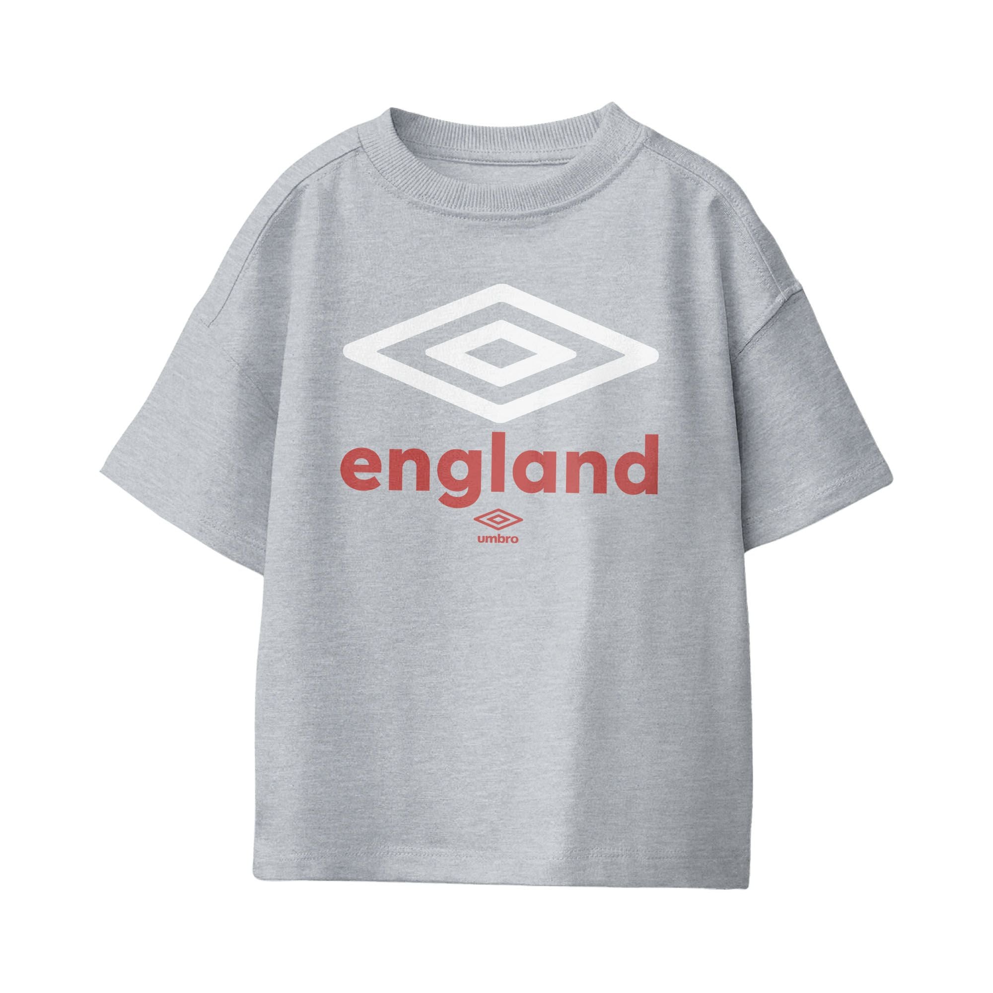 Umbro Kids Unisex England Diamond Logo T-Shirt Sport Grey