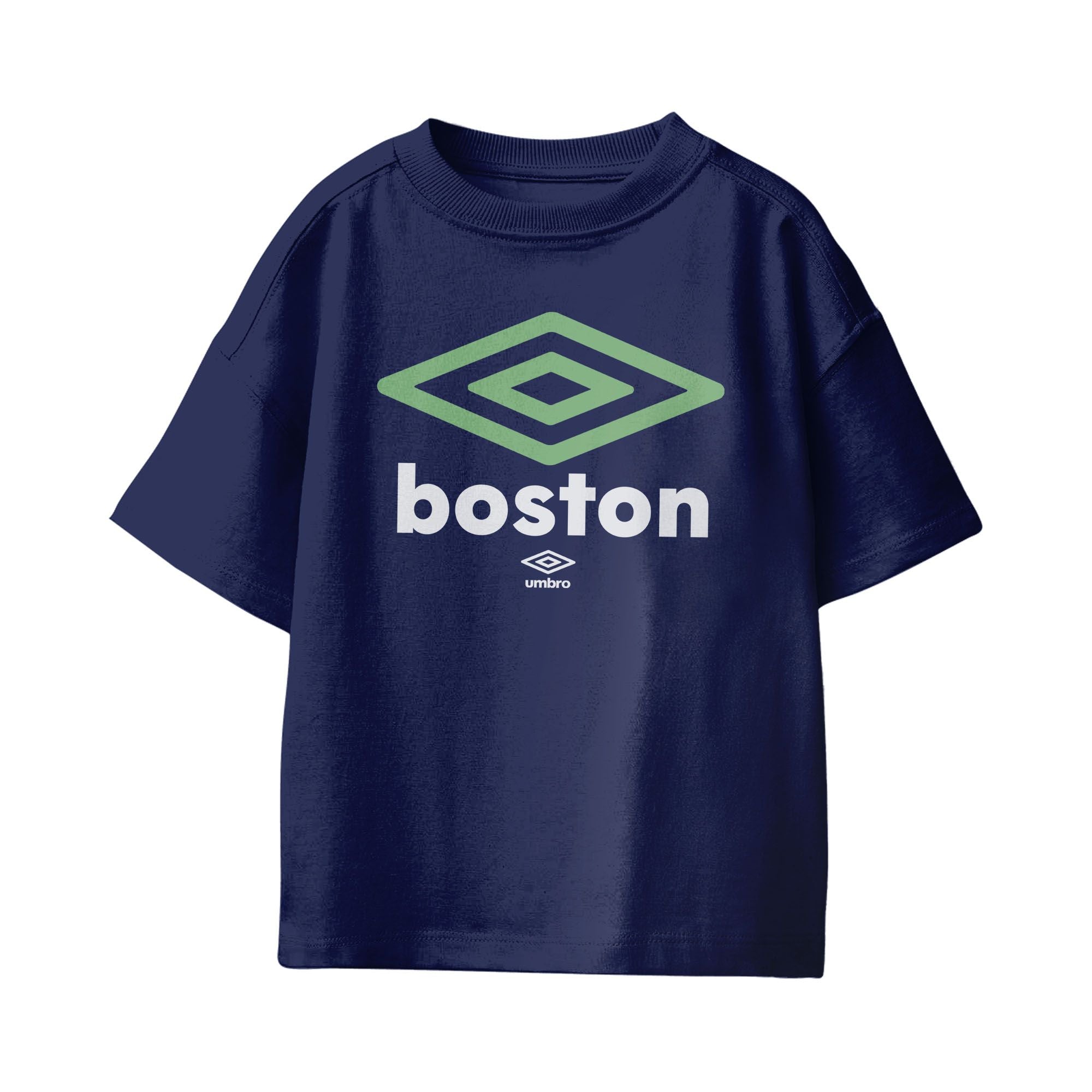 Umbro Kids Unisex Boston City Diamond Logo T-Shirt Navy