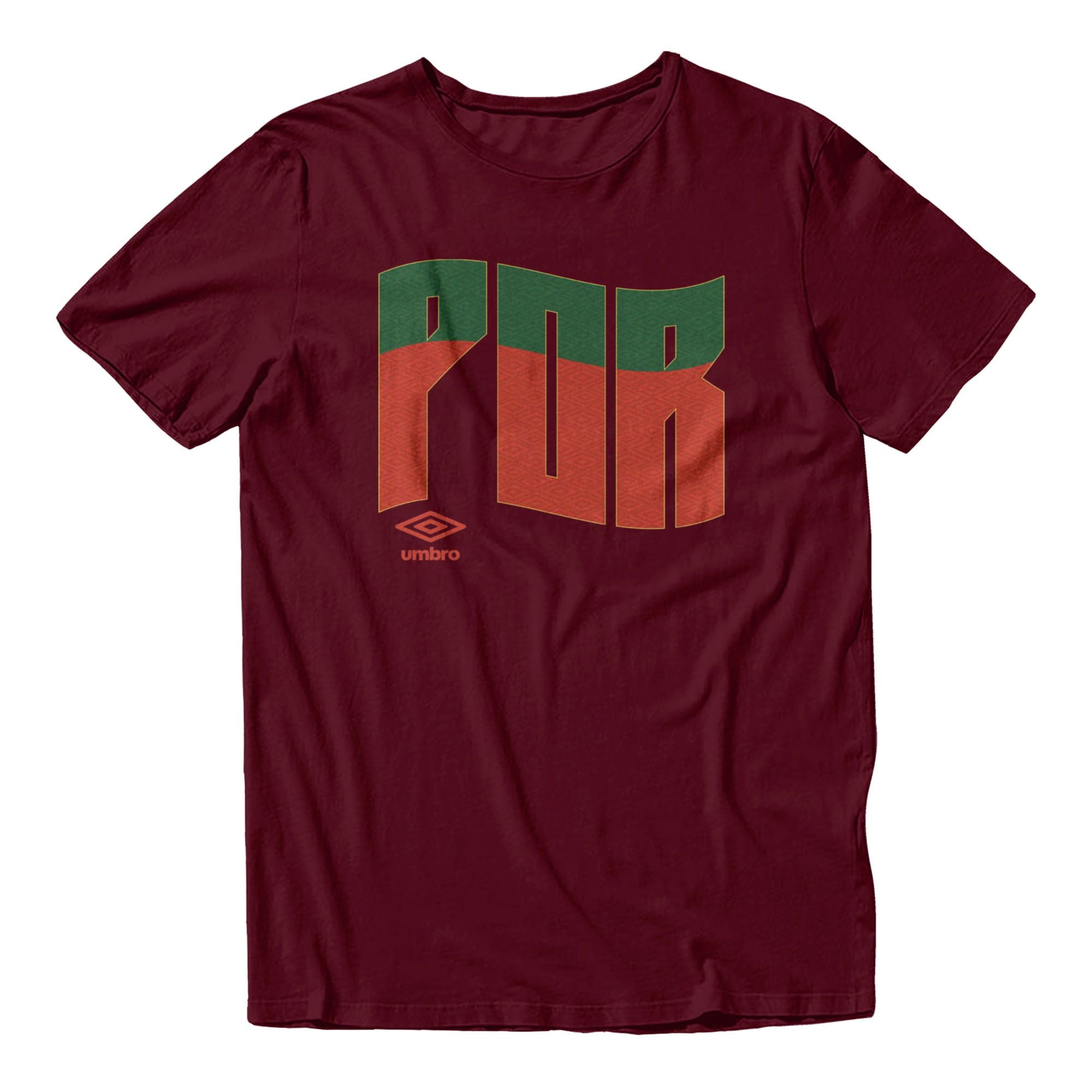 Umbro Portugal Wavy Logo T-Shirt Maroon 