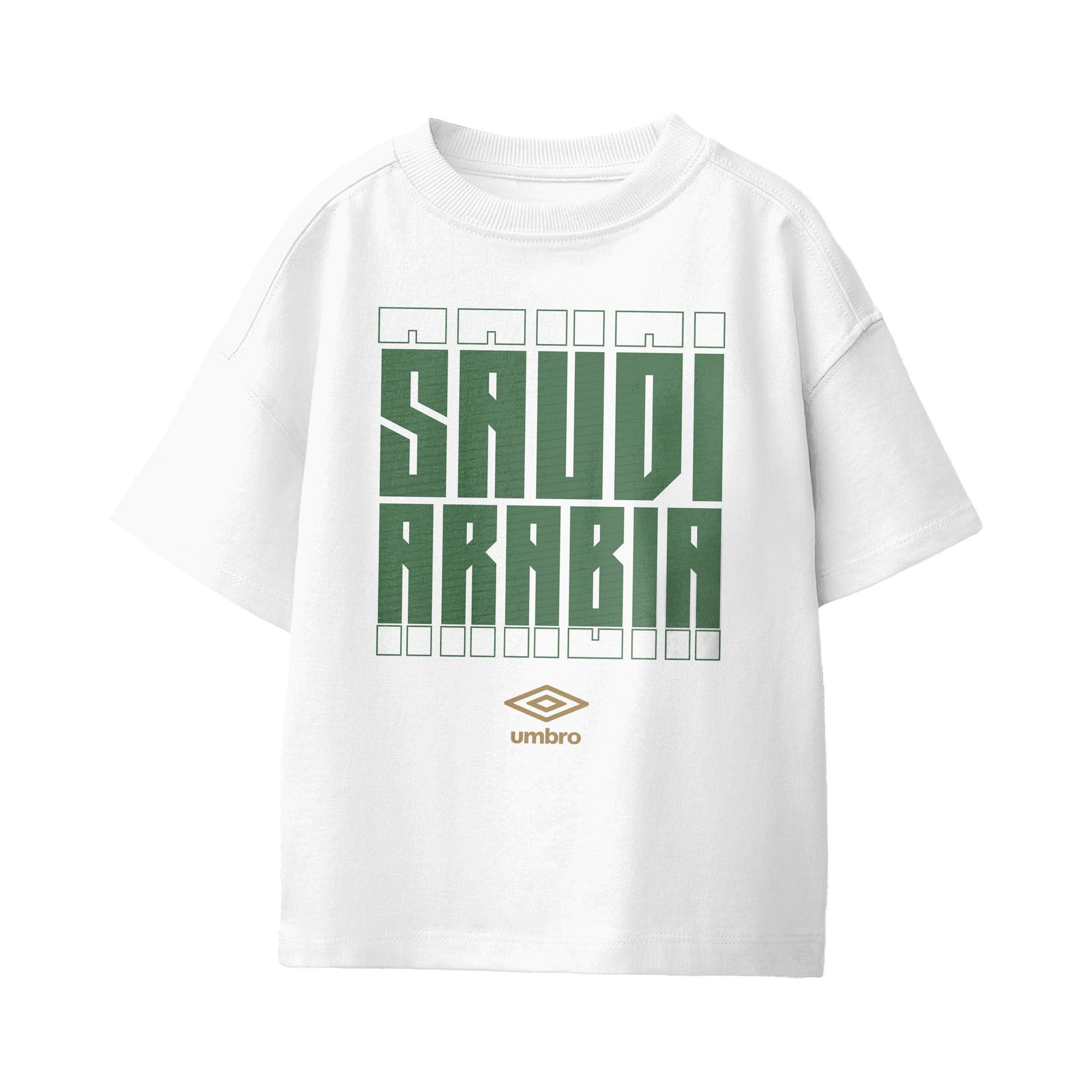 Umbro Kids Unisex Saudi Arabia Stacked Soccer T-Shirt White