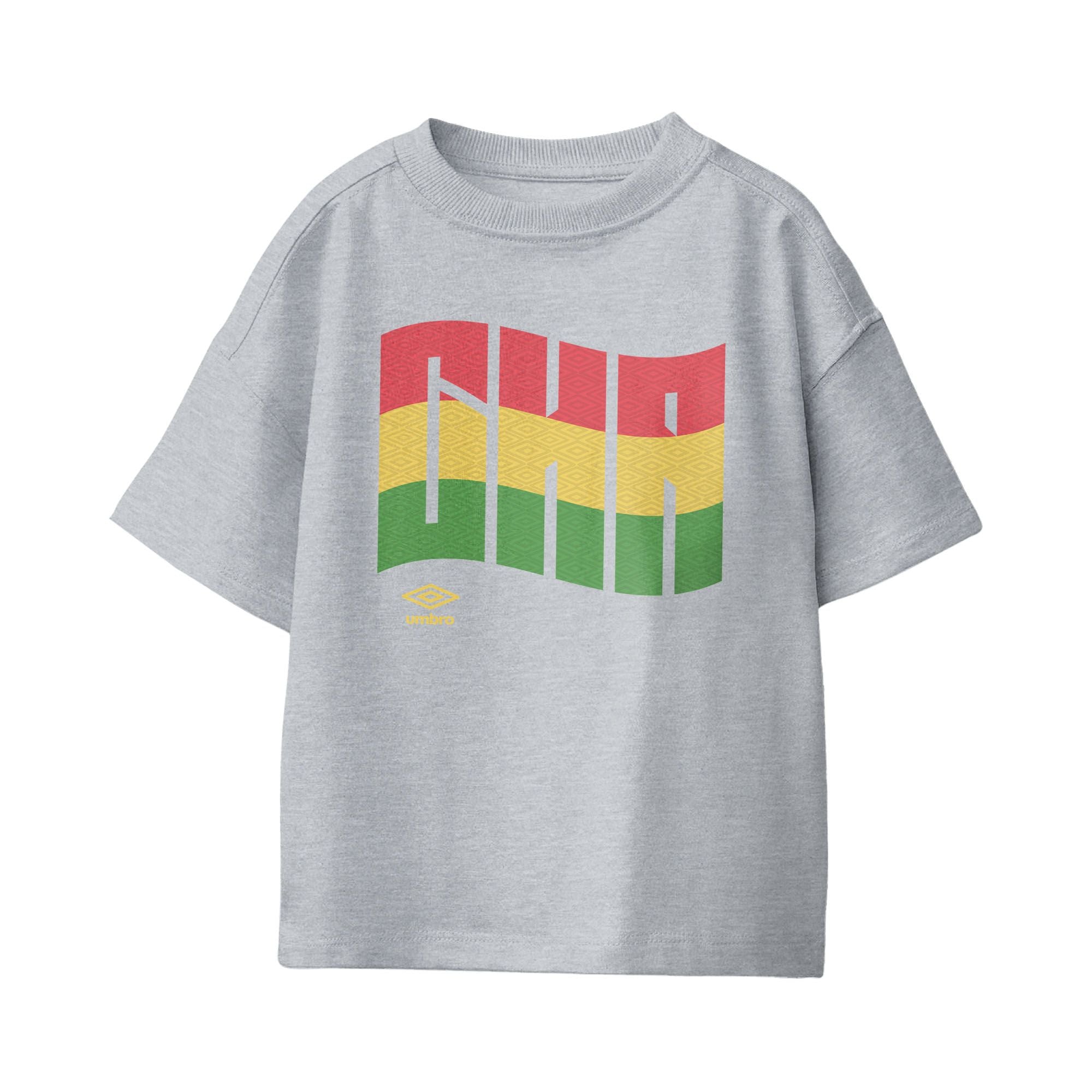 Umbro Kids Unisex Ghana Wavy Logo T-Shirt Sport Grey