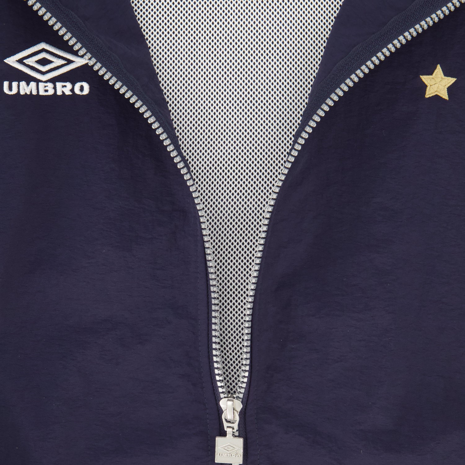 Men's relaxed-fit navy blue track jacket with dropped sleeves - Shop unisex nylon track jackets by Umbro