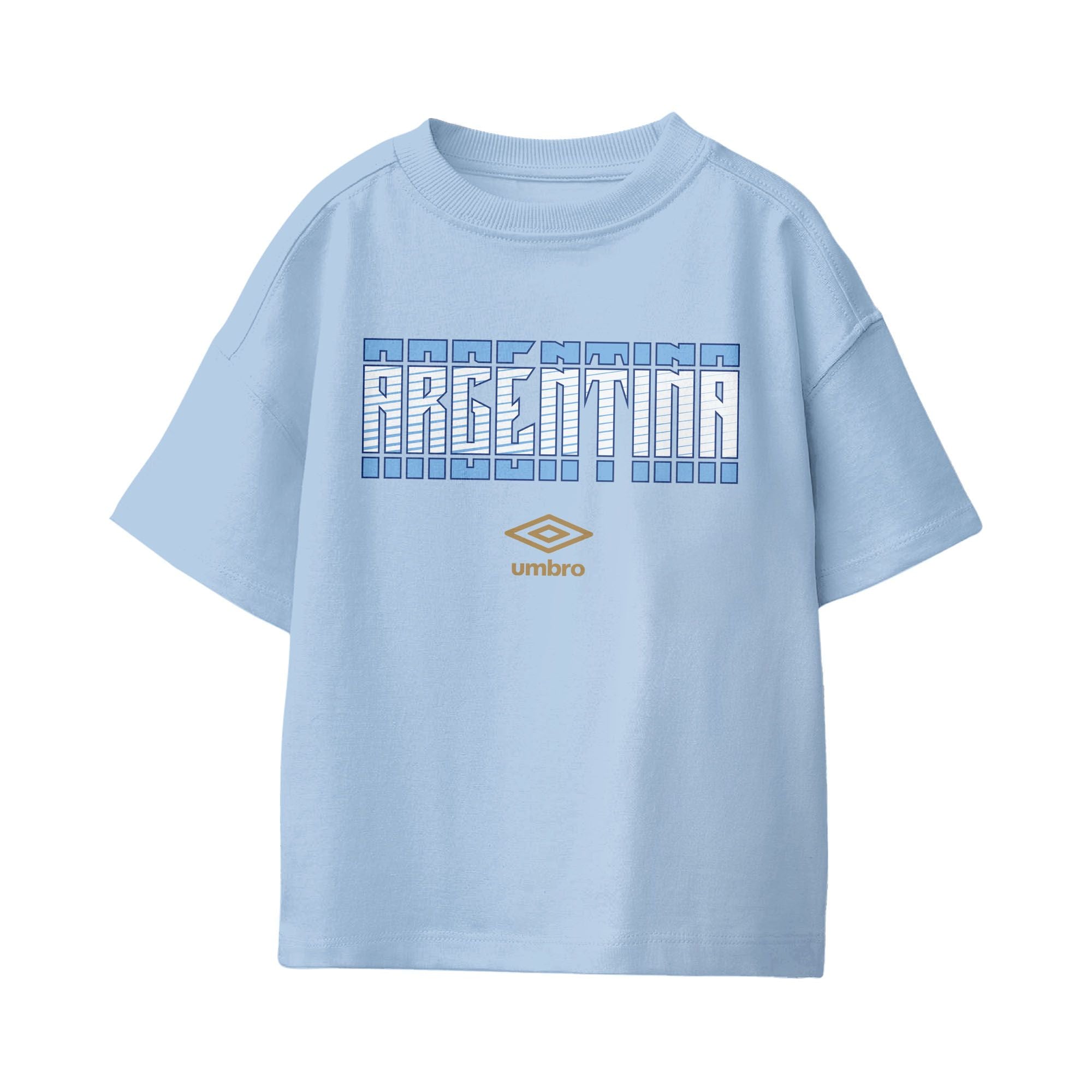 Umbro Argentina Stacked Soccer T-Shirt Light Blue
