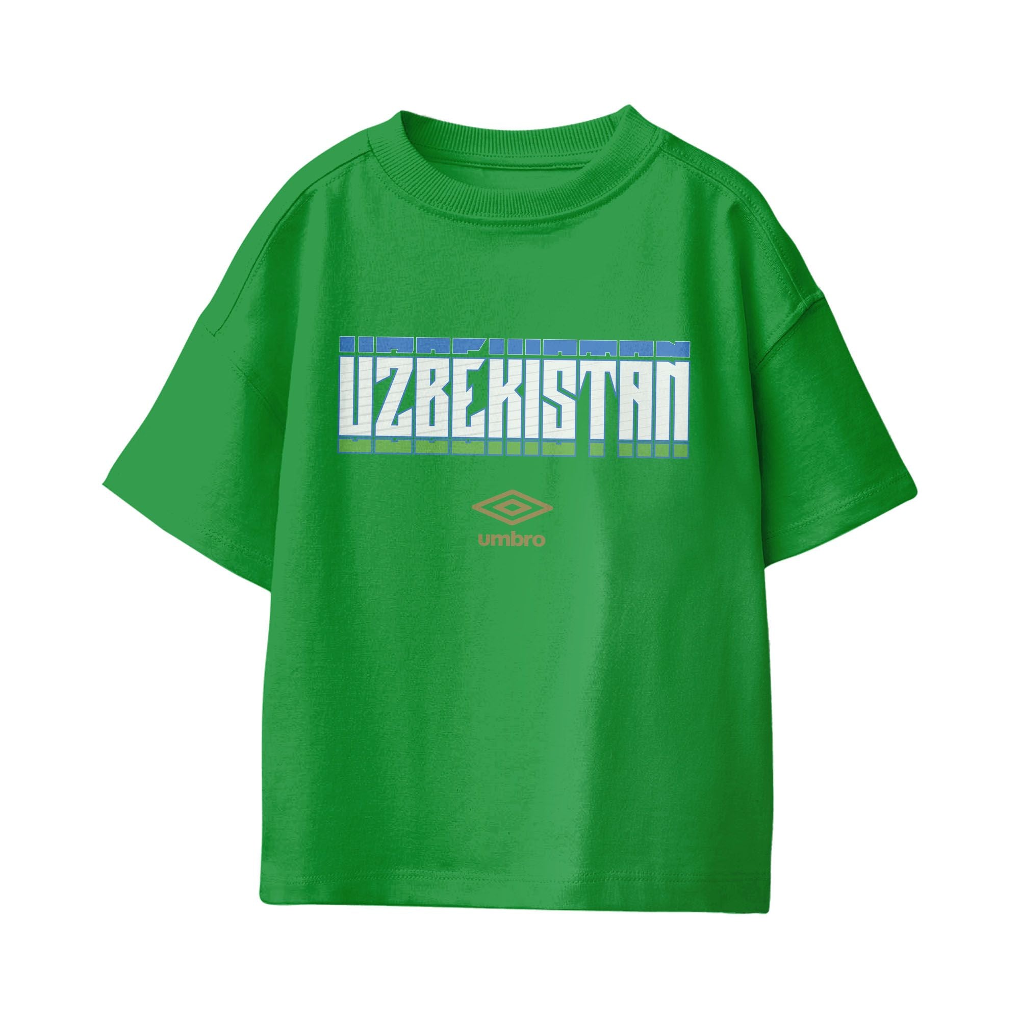 Umbro Uzbekistan Stacked Soccer T-Shirt Turf Green