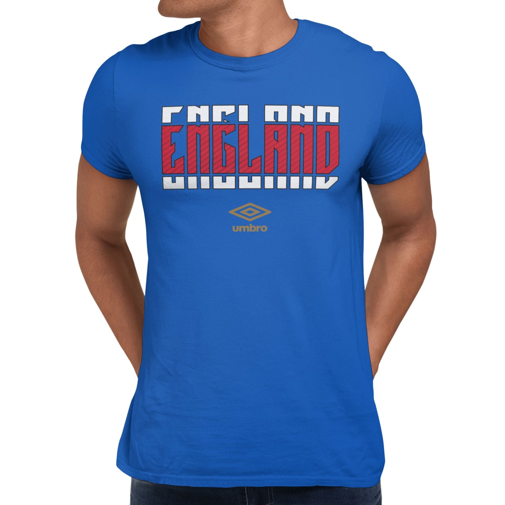 Umbro England Stacked Soccer T-Shirt Royal