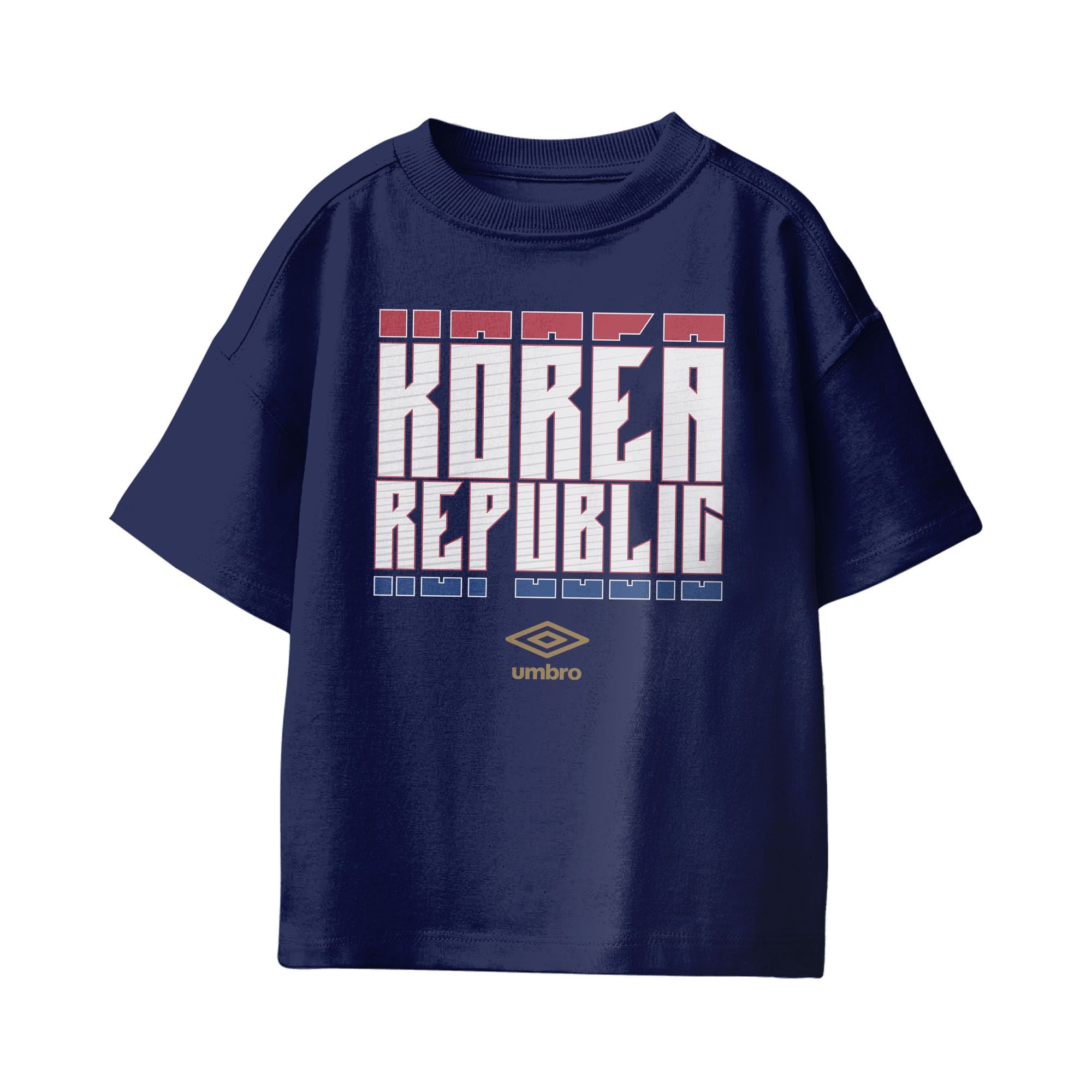Umbro Kids Unisex Korea Republic Stacked Soccer T-Shirt Navy