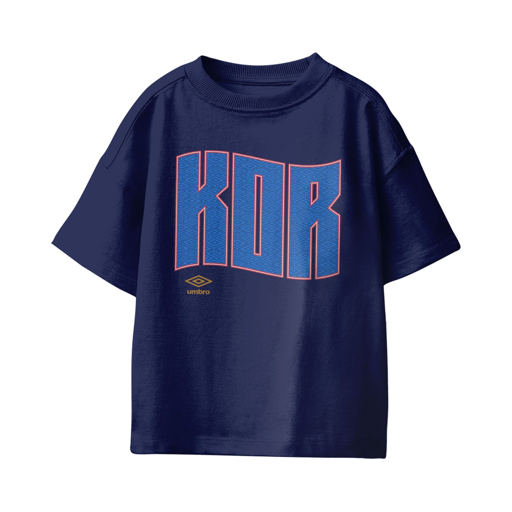 Umbro Kids Korea Republic Wavy Logo T-Shirt Navy