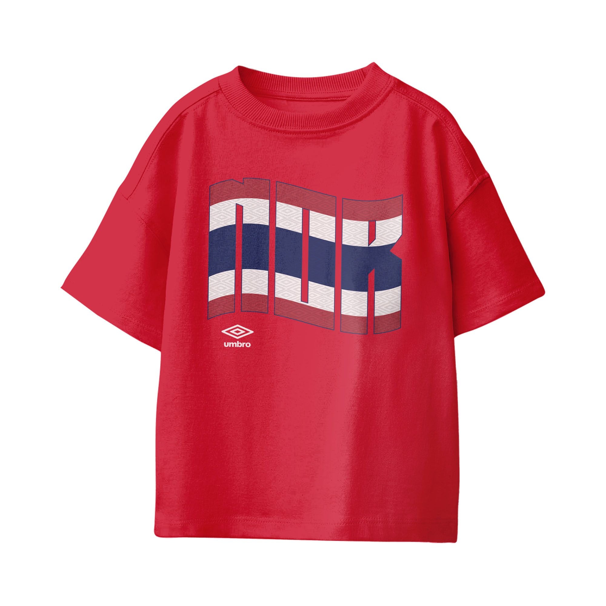 Umbro Kids Unisex Norway Wavy Logo T-Shirt Red
