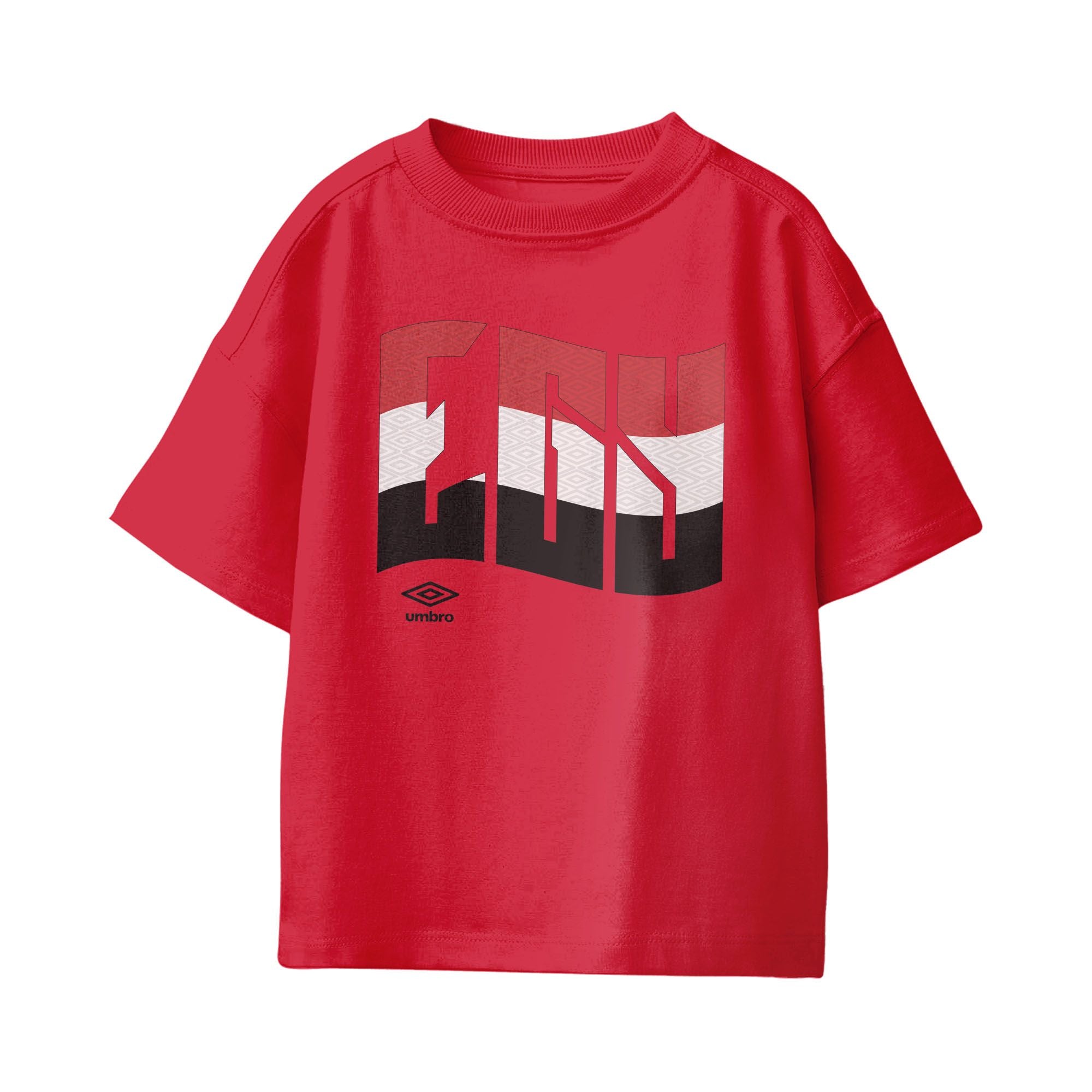 Umbro Kids Unisex Egypt Wavy Logo T-Shirt Red