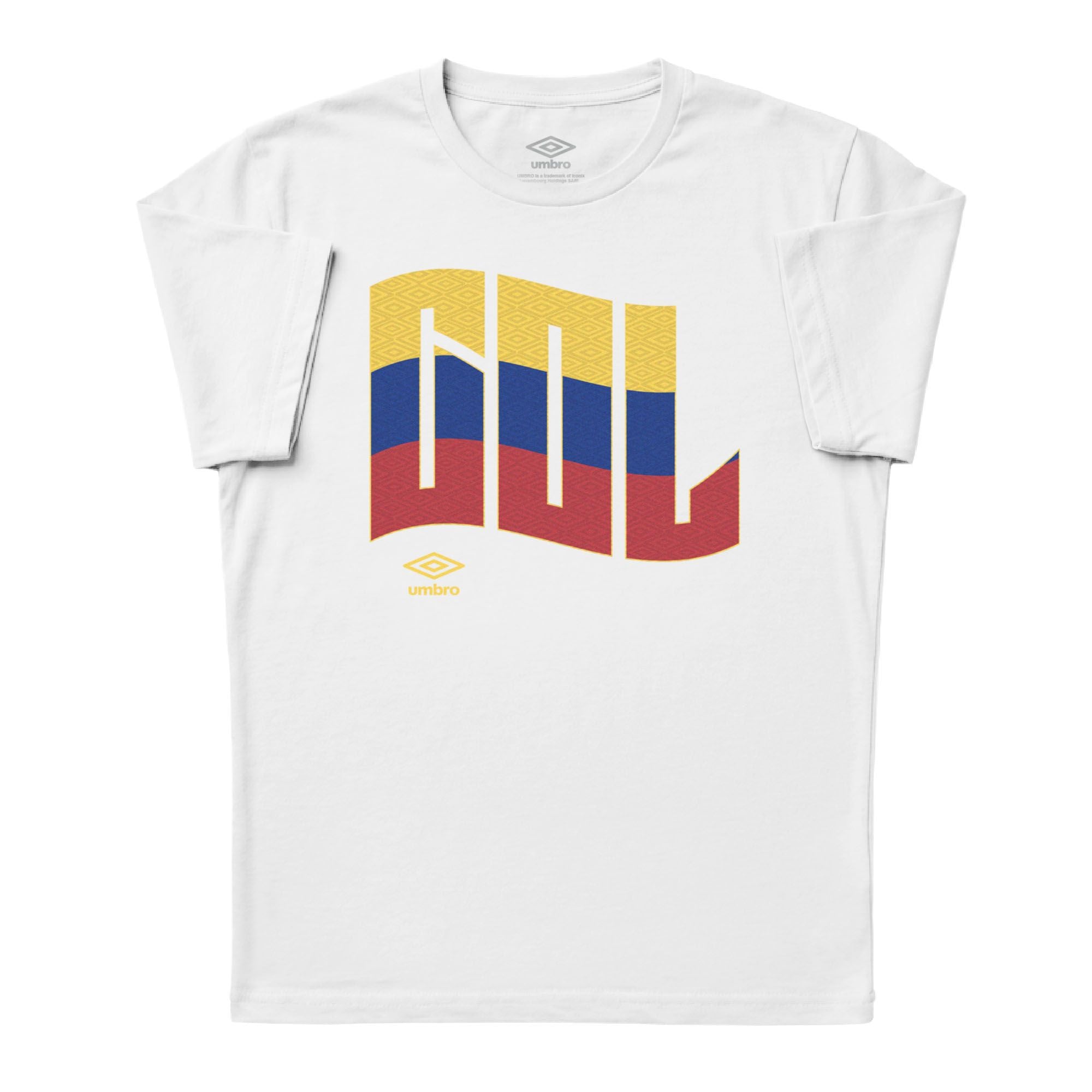 Umbro Adult Unisex Colombia Wavy Logo T-Shirt White