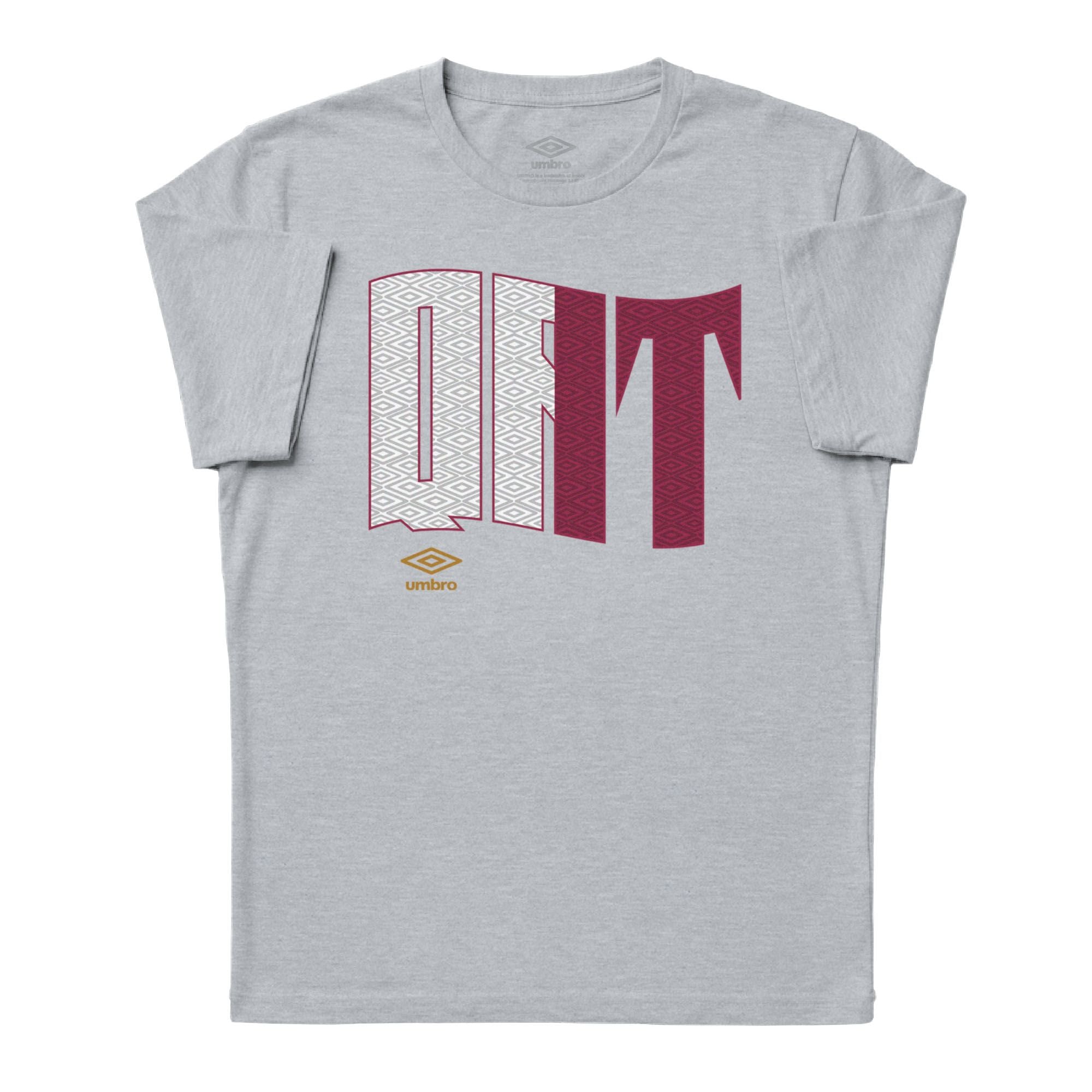 Umbro Adult Unisex Qatar Wavy Logo T-Shirt Sport Grey