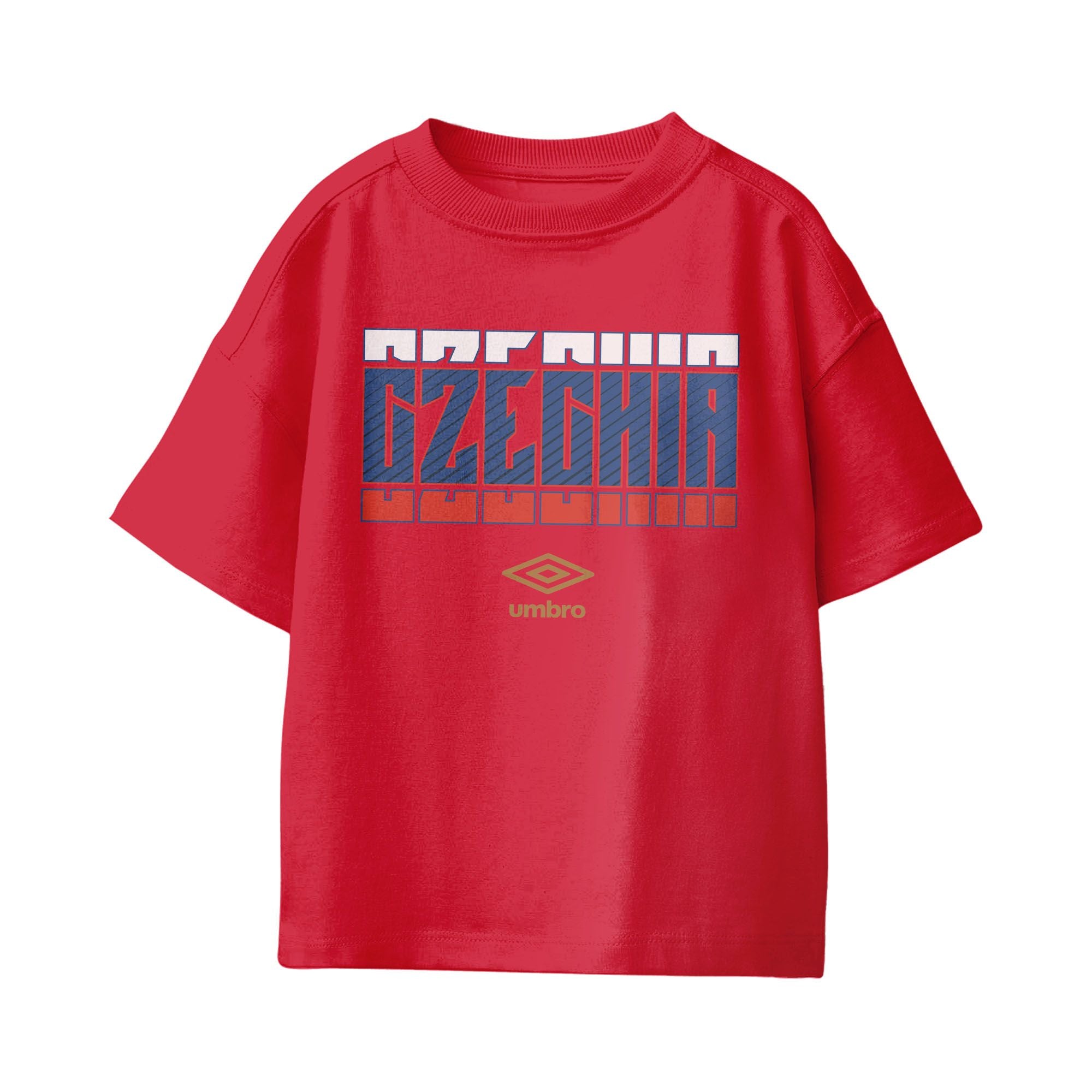 Umbro Czech Republic Stacked Soccer T-Shirt Red