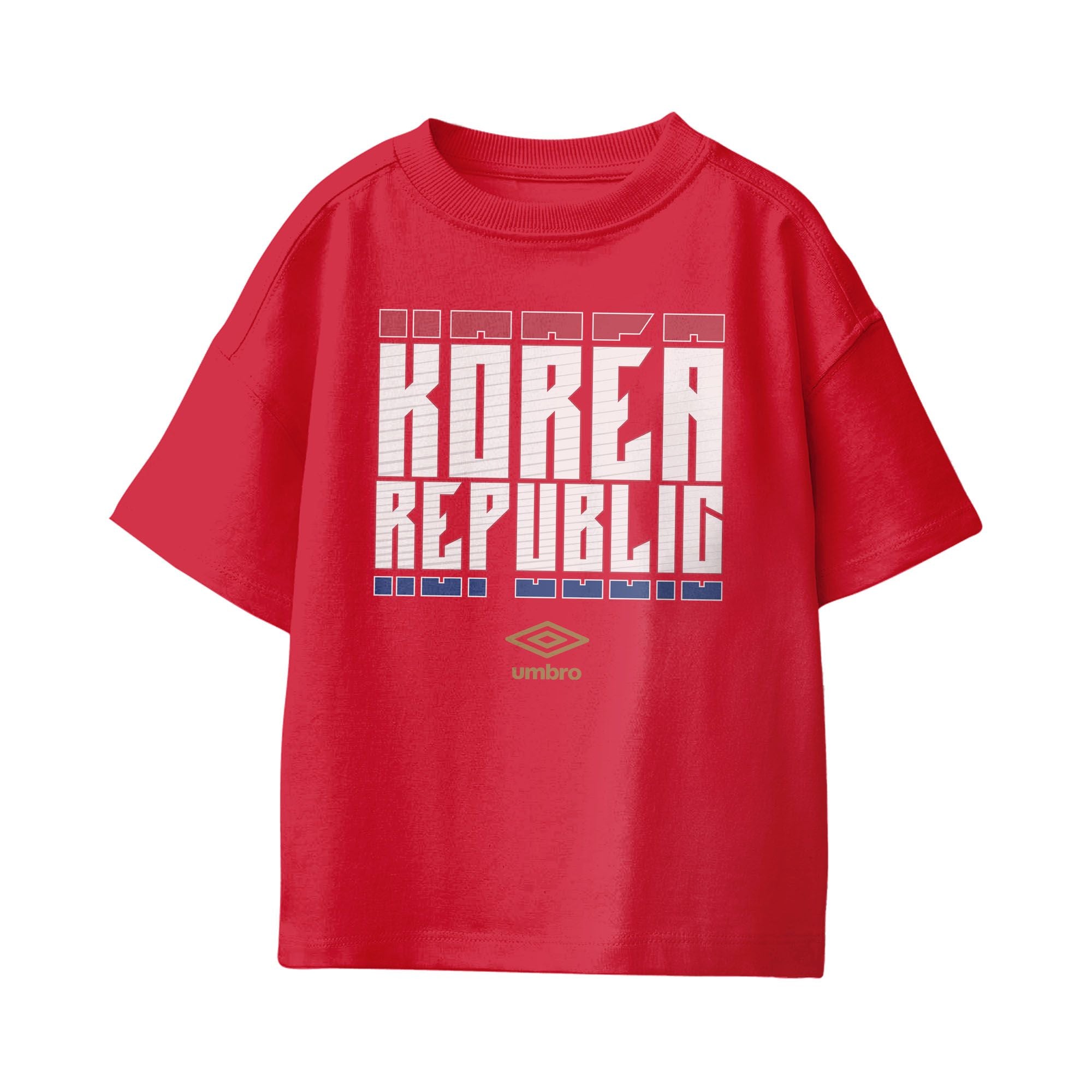 Umbro Kids Unisex Korea Republic Stacked Soccer T-Shirt Red