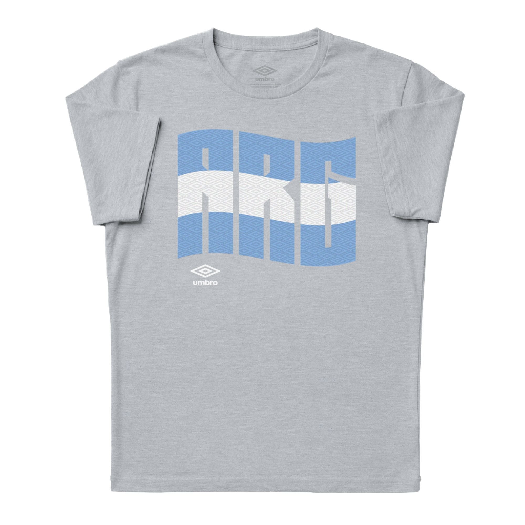 Umbro Adult Unisex Argentina Wavy Logo T-Shirt Sport Grey