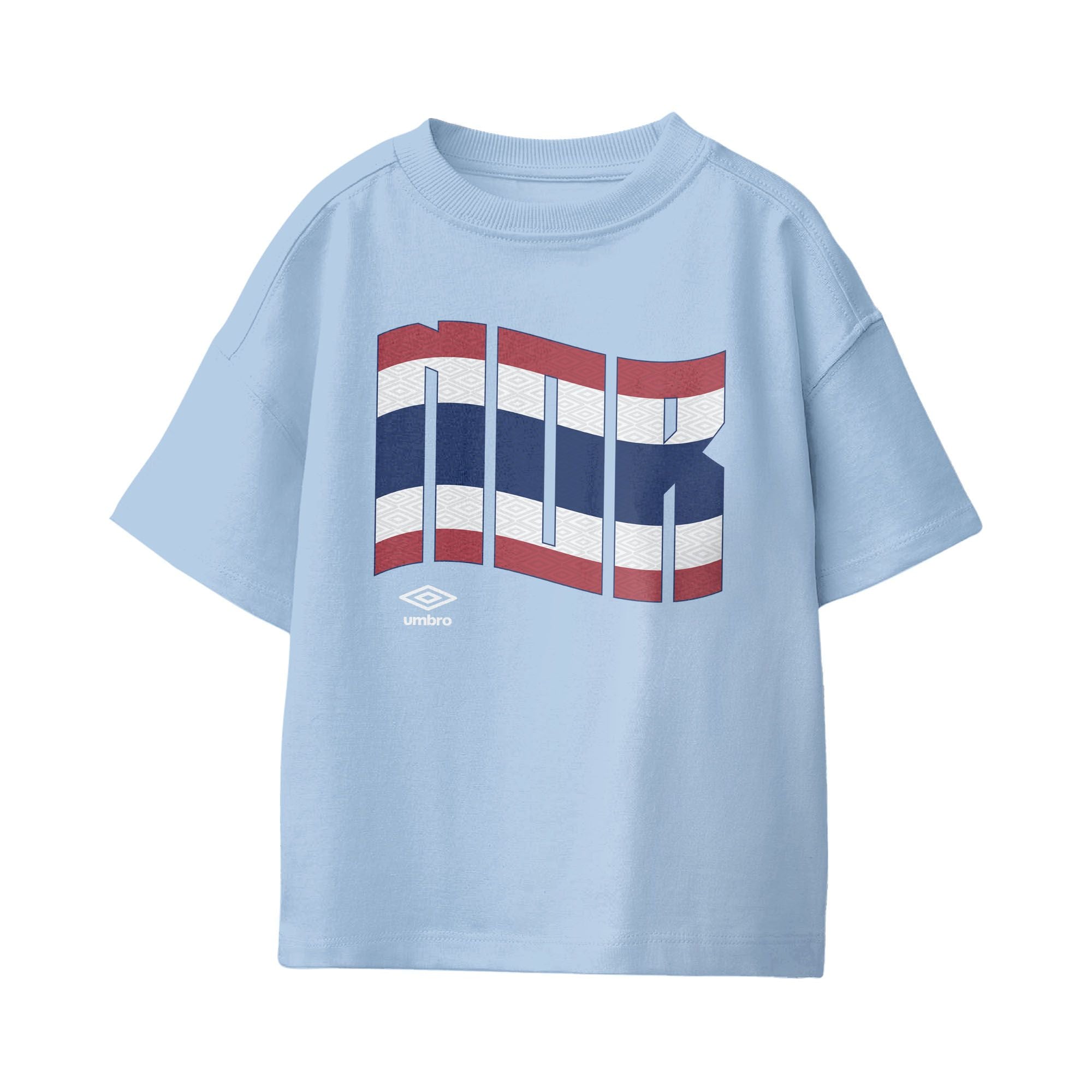 Umbro Kids Unisex Norway Wavy Logo T-Shirt Light Blue