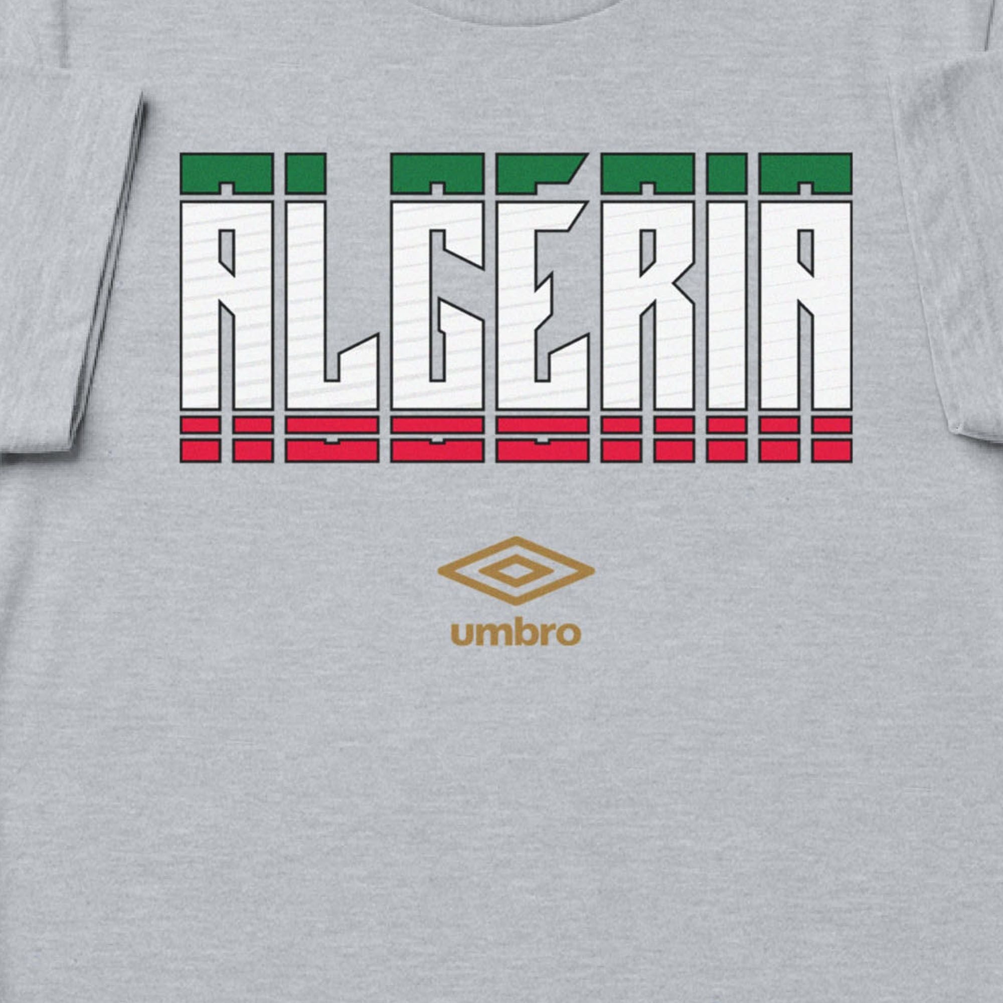 Algeria Stacked grey soccer t shirt in 100% cotton - Shop men's workout tee shirts by Umbro.