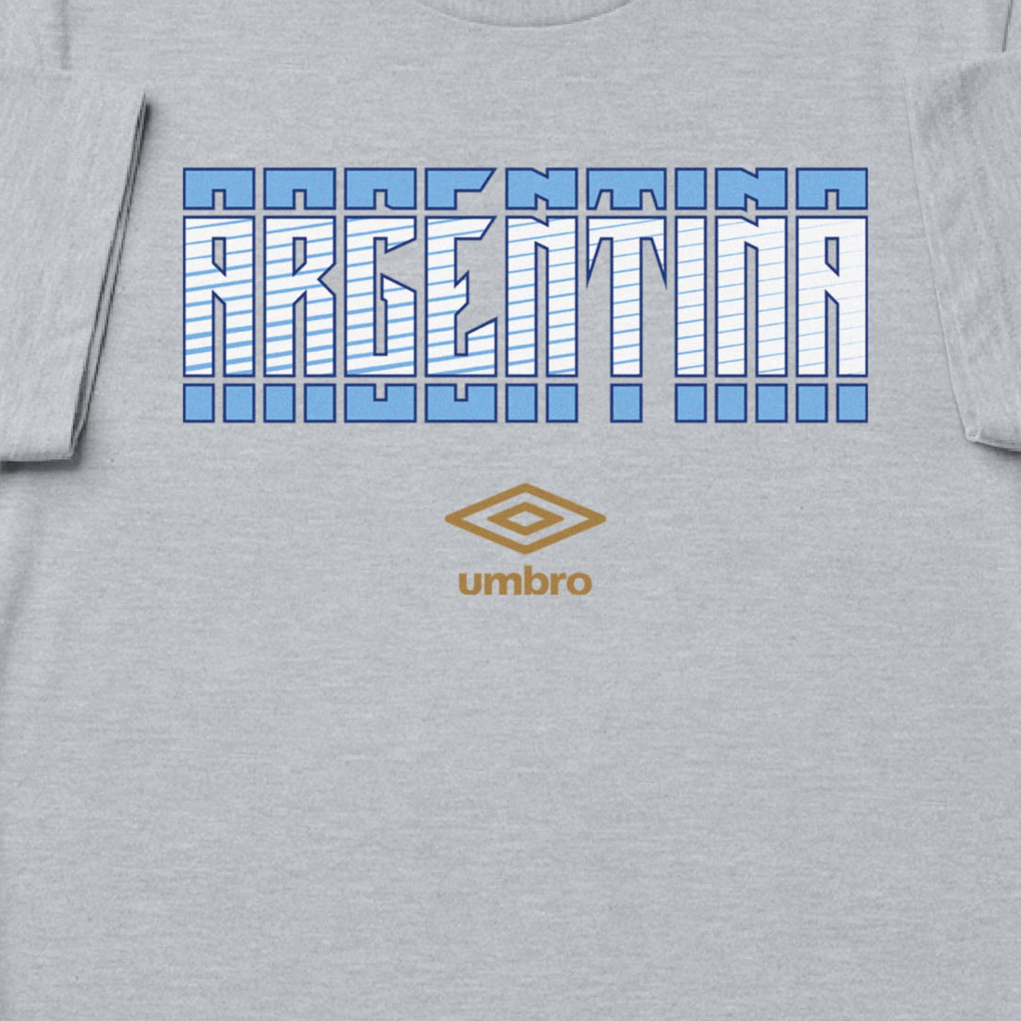 Argentina Stacked grey soccer tee in 100% cotton - Shop men's workout tee shirts by Umbro.